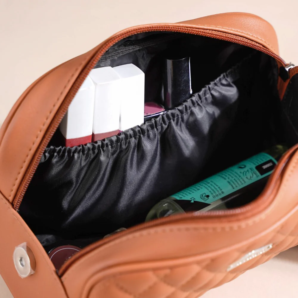 Multipurpose Quilted Vanity Pouch Brown - Image 6