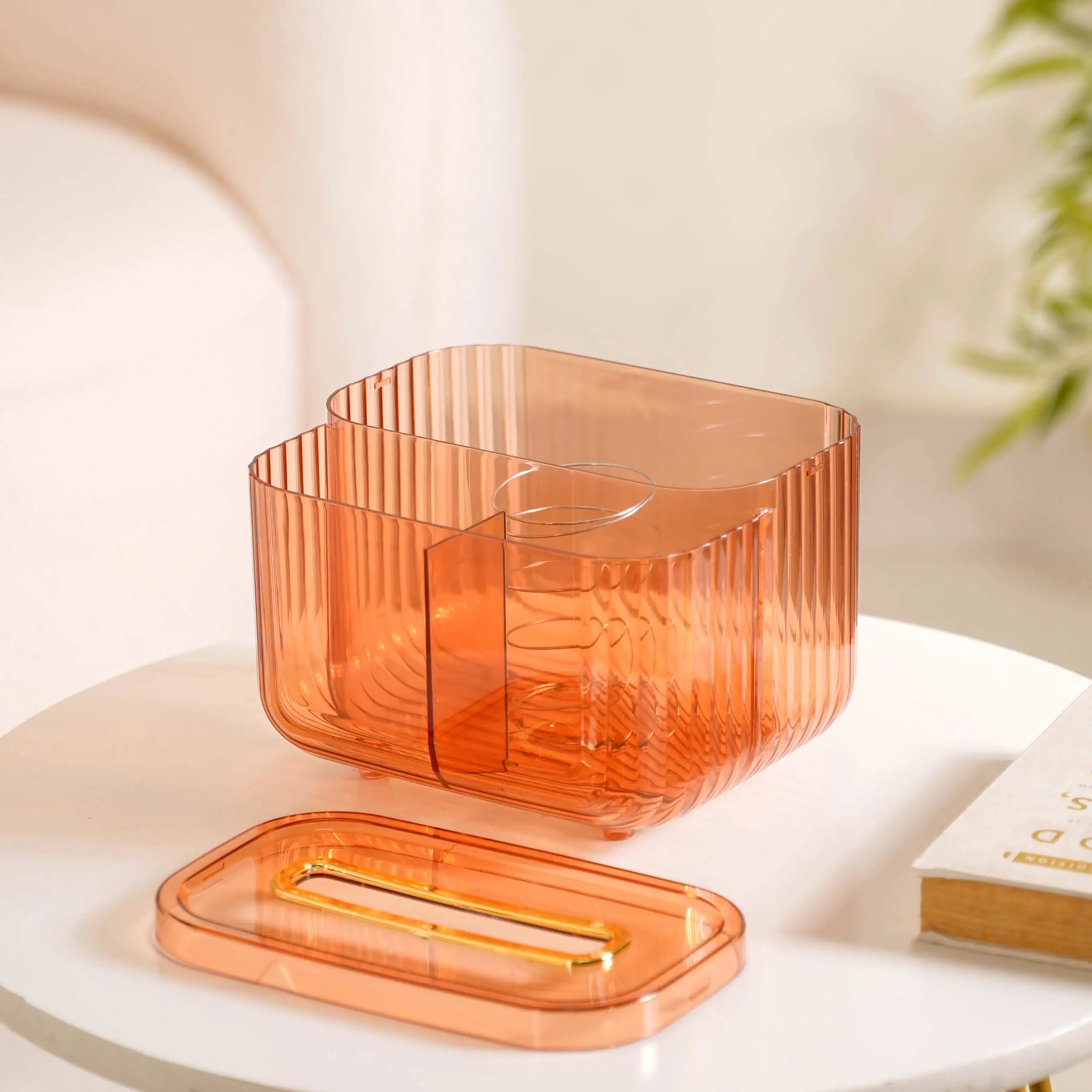 Multipurpose Tissue Paper Box With Compartments Amber - Image 10