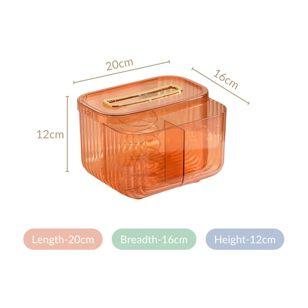 Multipurpose Tissue Paper Box With Compartments Amber - Image 7