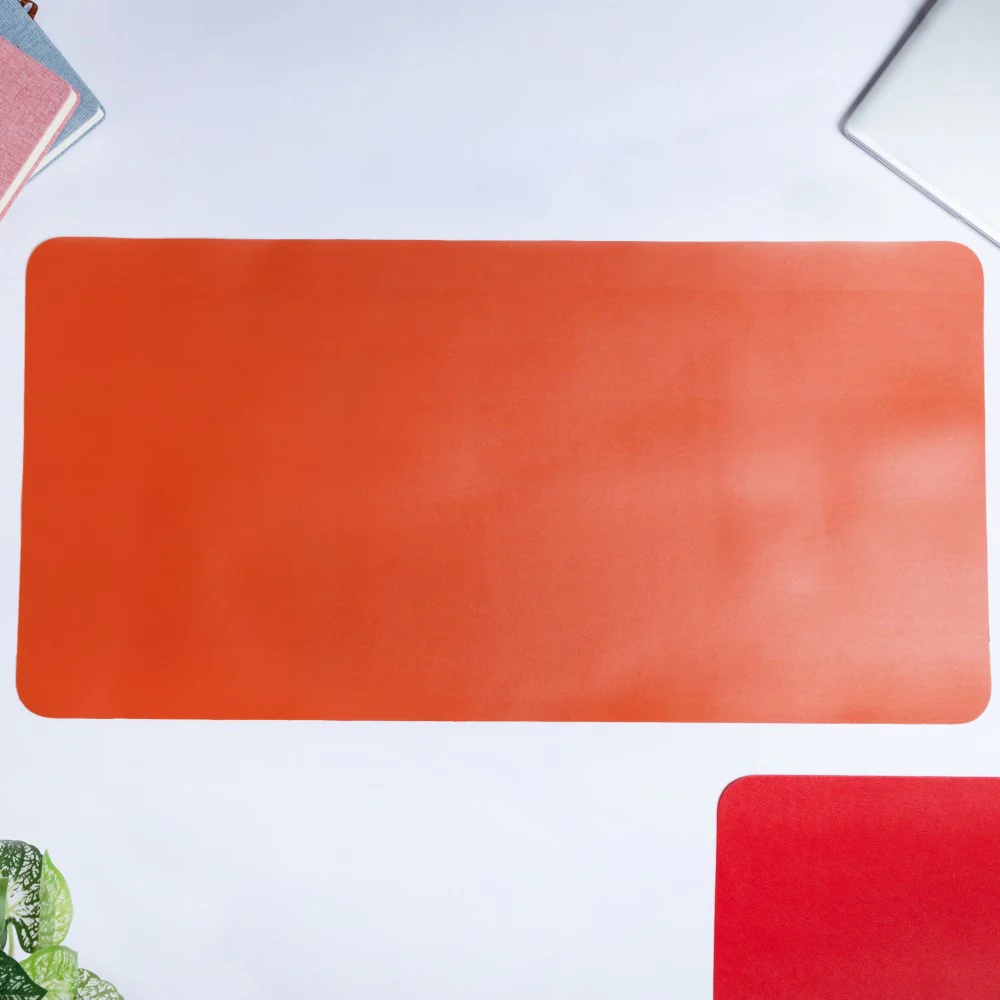 Multipurpose Vegan Leather Desk Mat Orange 31.5 Inch - Image 3