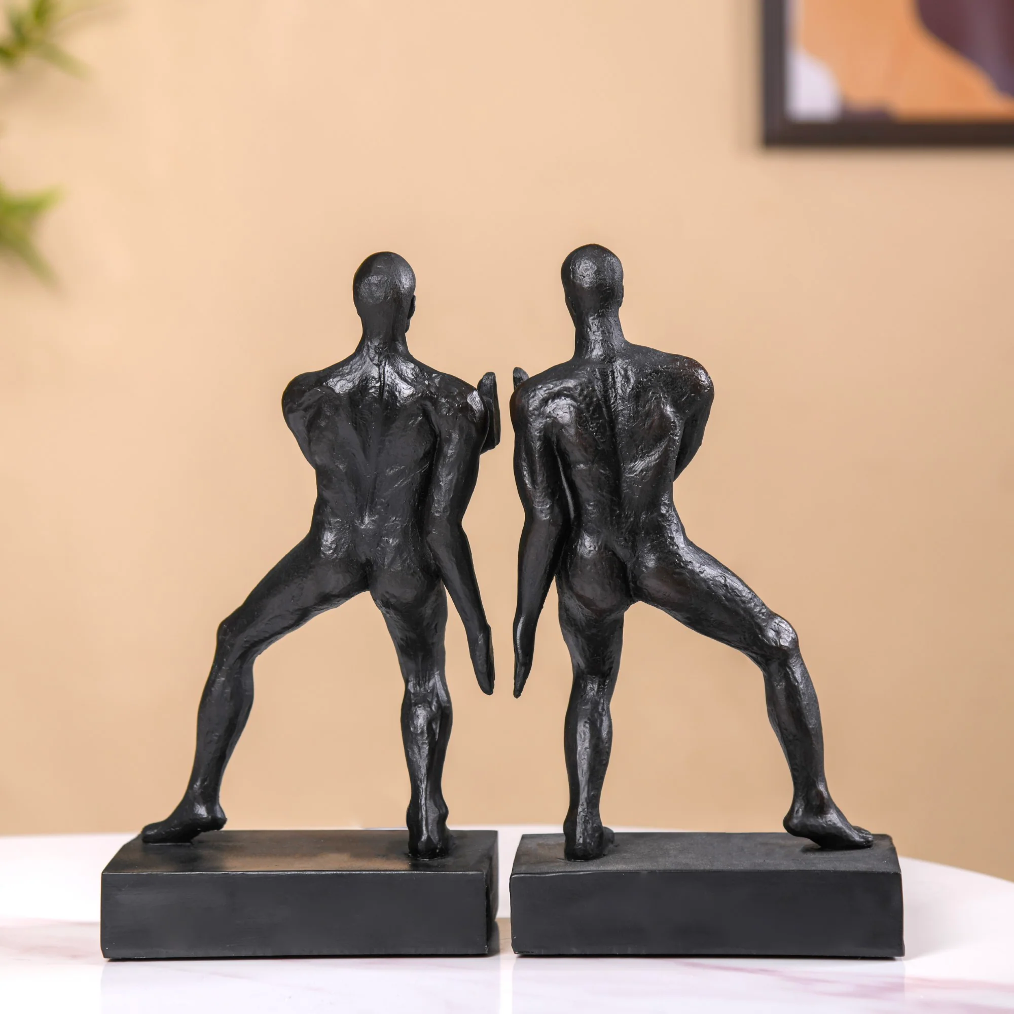 Muscle Men Resin Bookend Set Black - Image 7