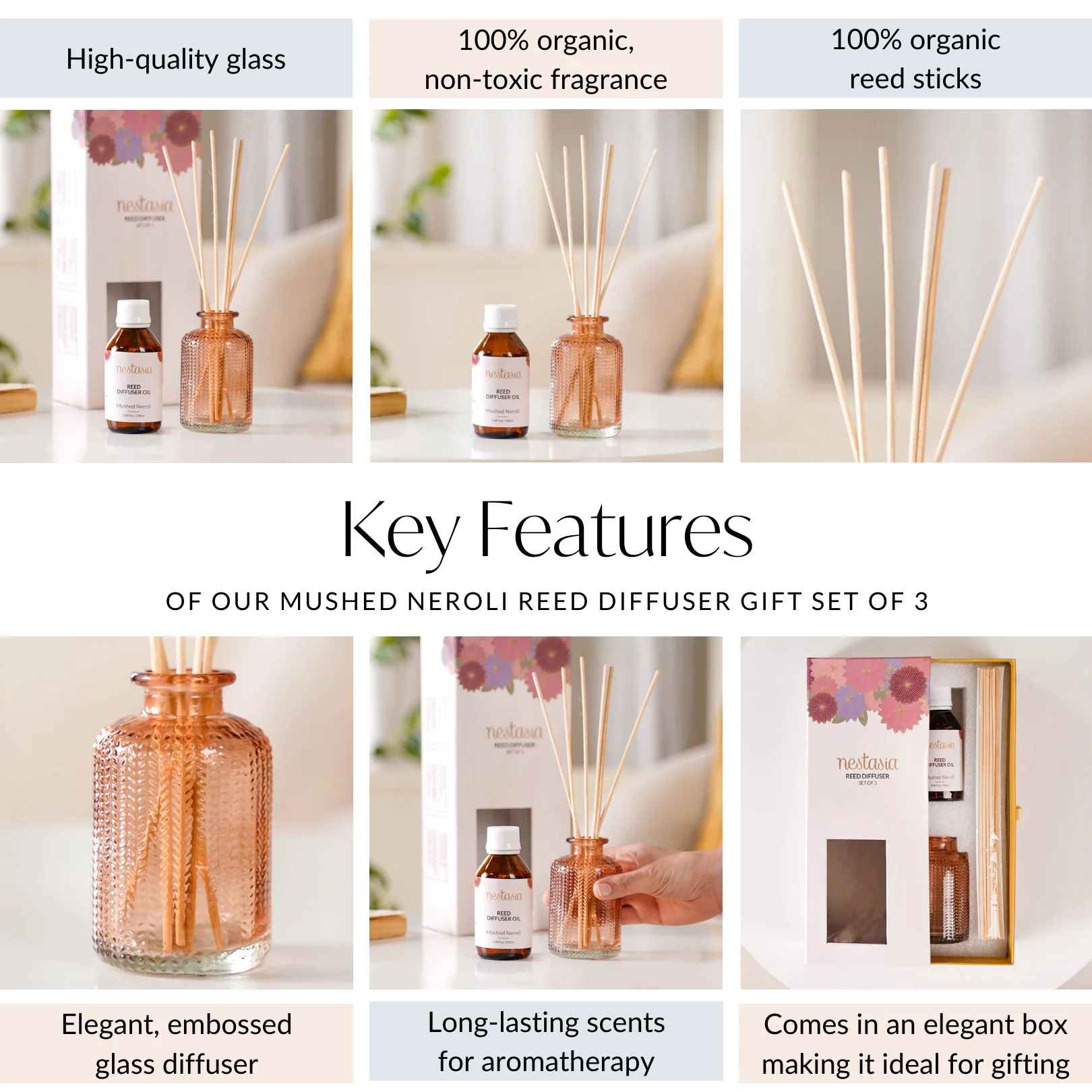 Mushed Neroli Reed Diffuser Gift Set Of 3 - Image 5
