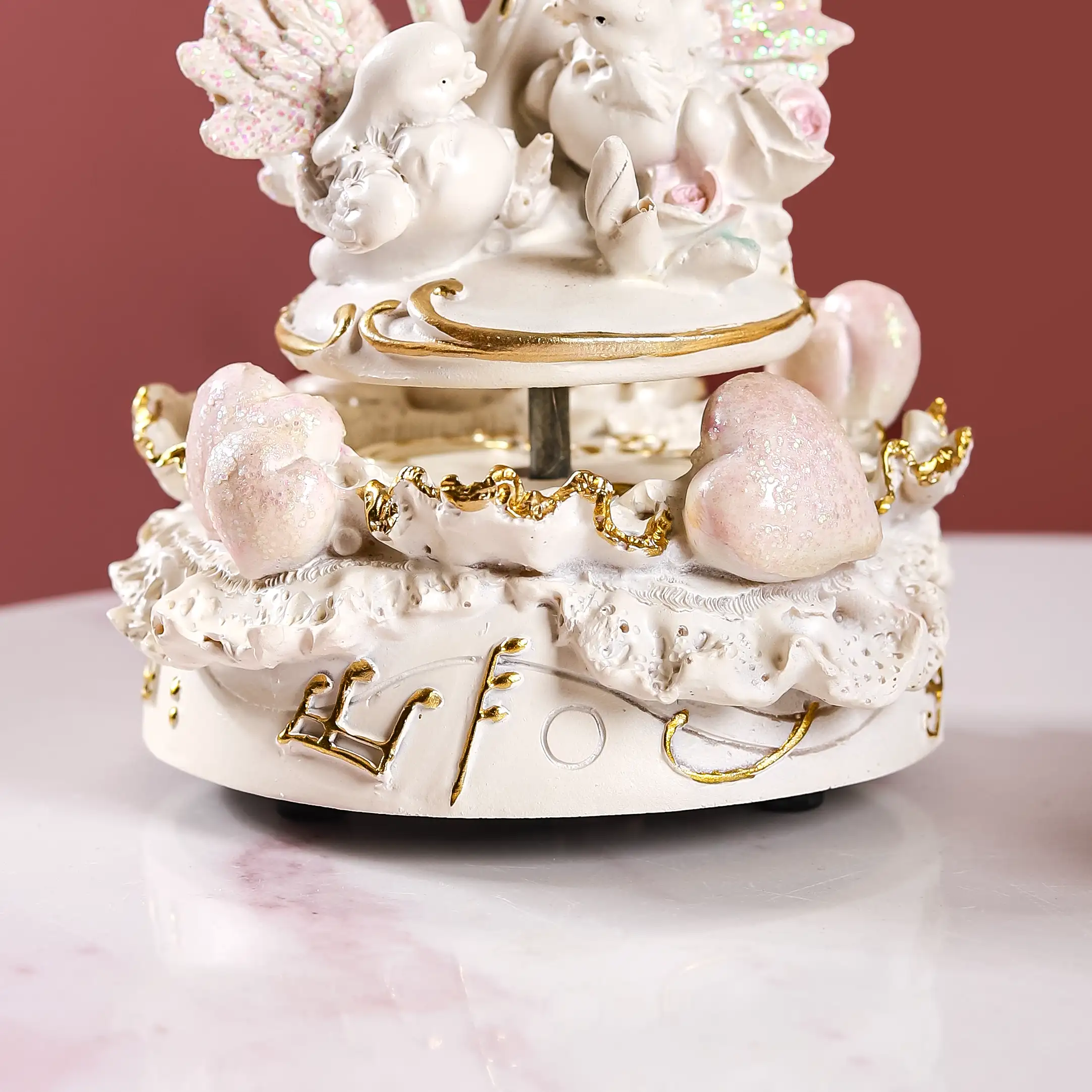 Musical Doves Showpiece Rotating Decor White - Image 8