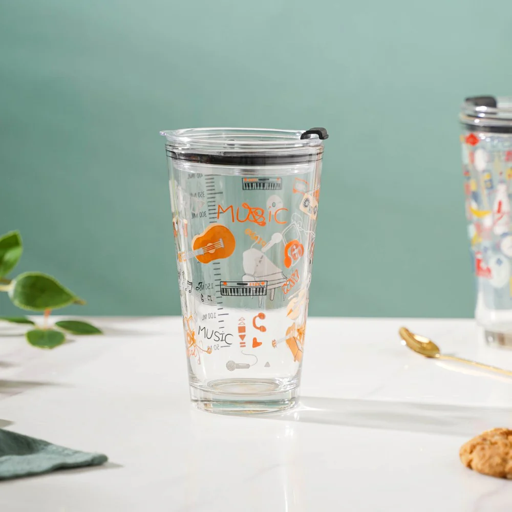 Musical Glass Tumbler With Lid 400 ml - Image 10