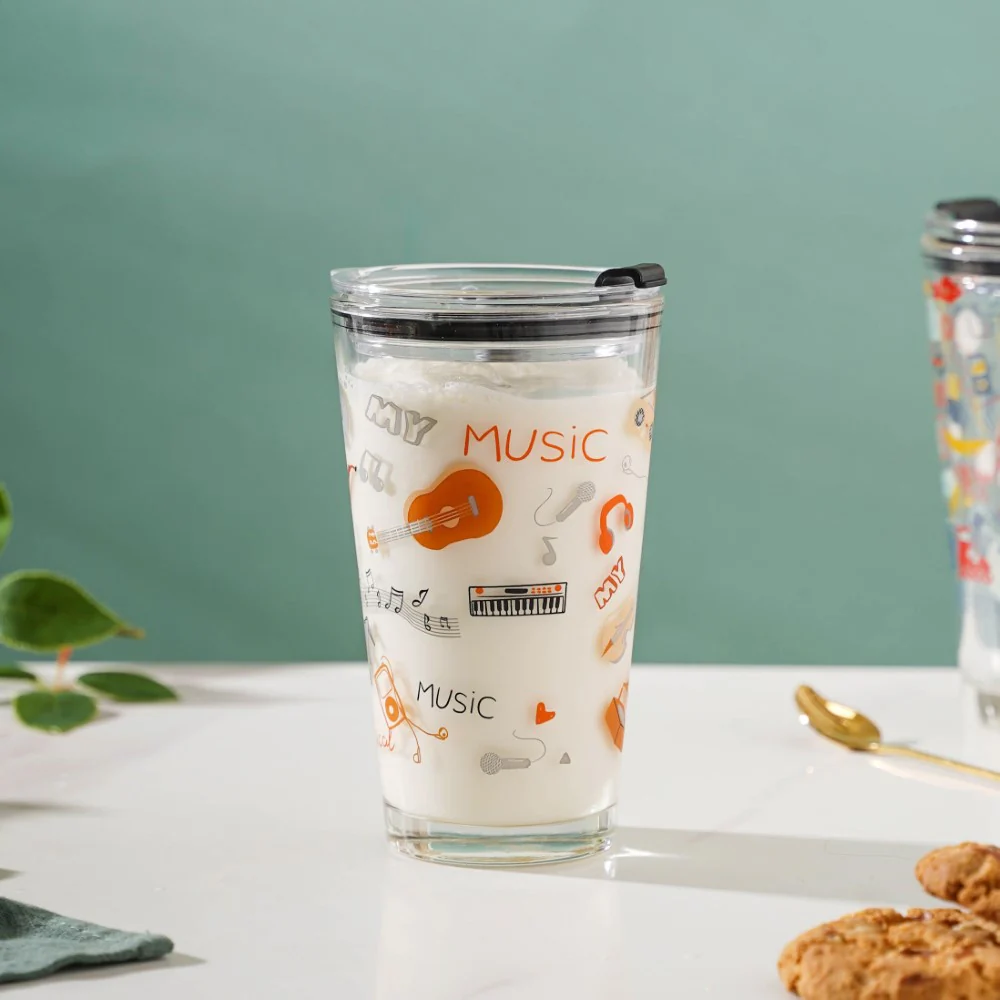 Musical Glass Tumbler With Lid 400 ml - Image 11