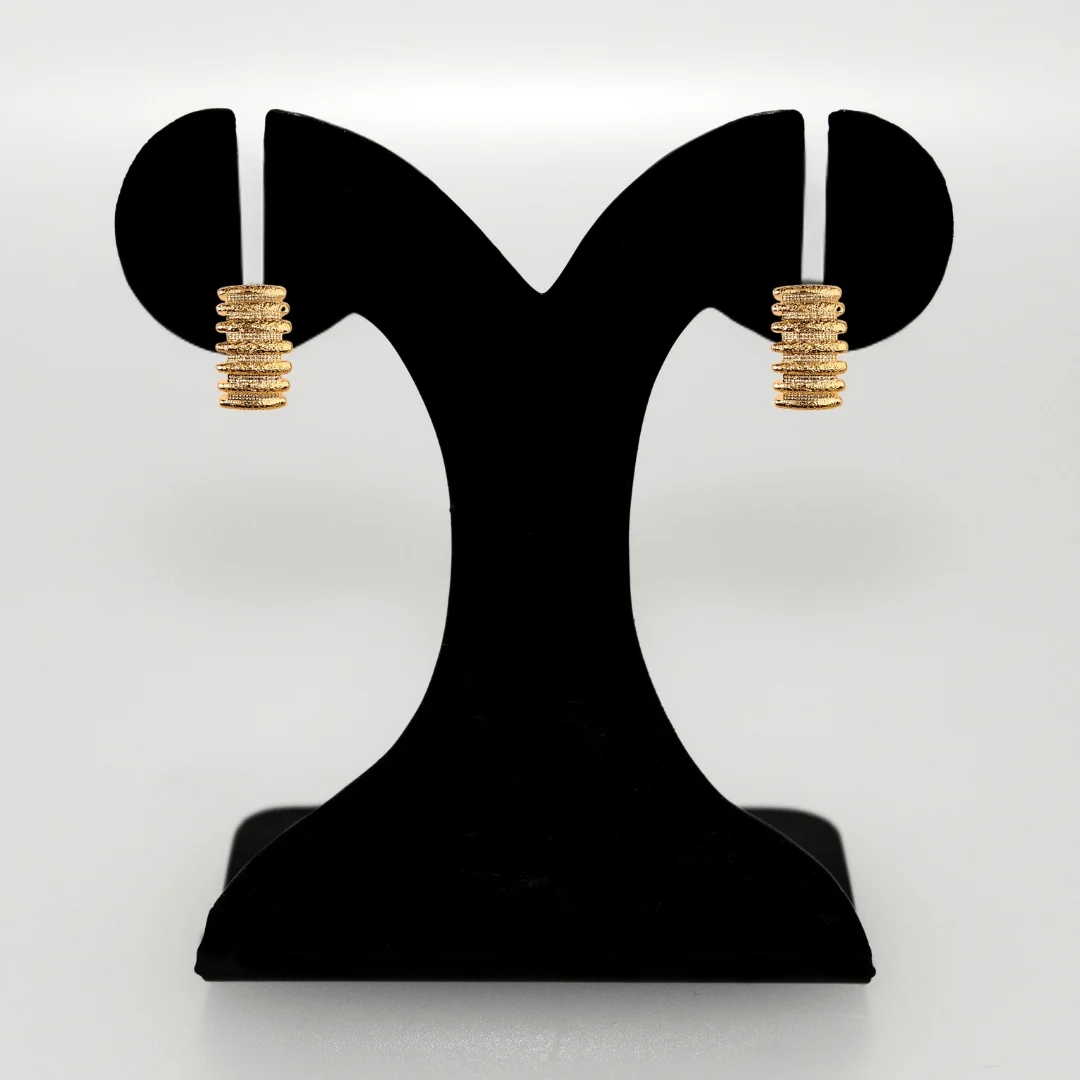 Musical Symphony Gold Semi Hoop Earrings - Image 6
