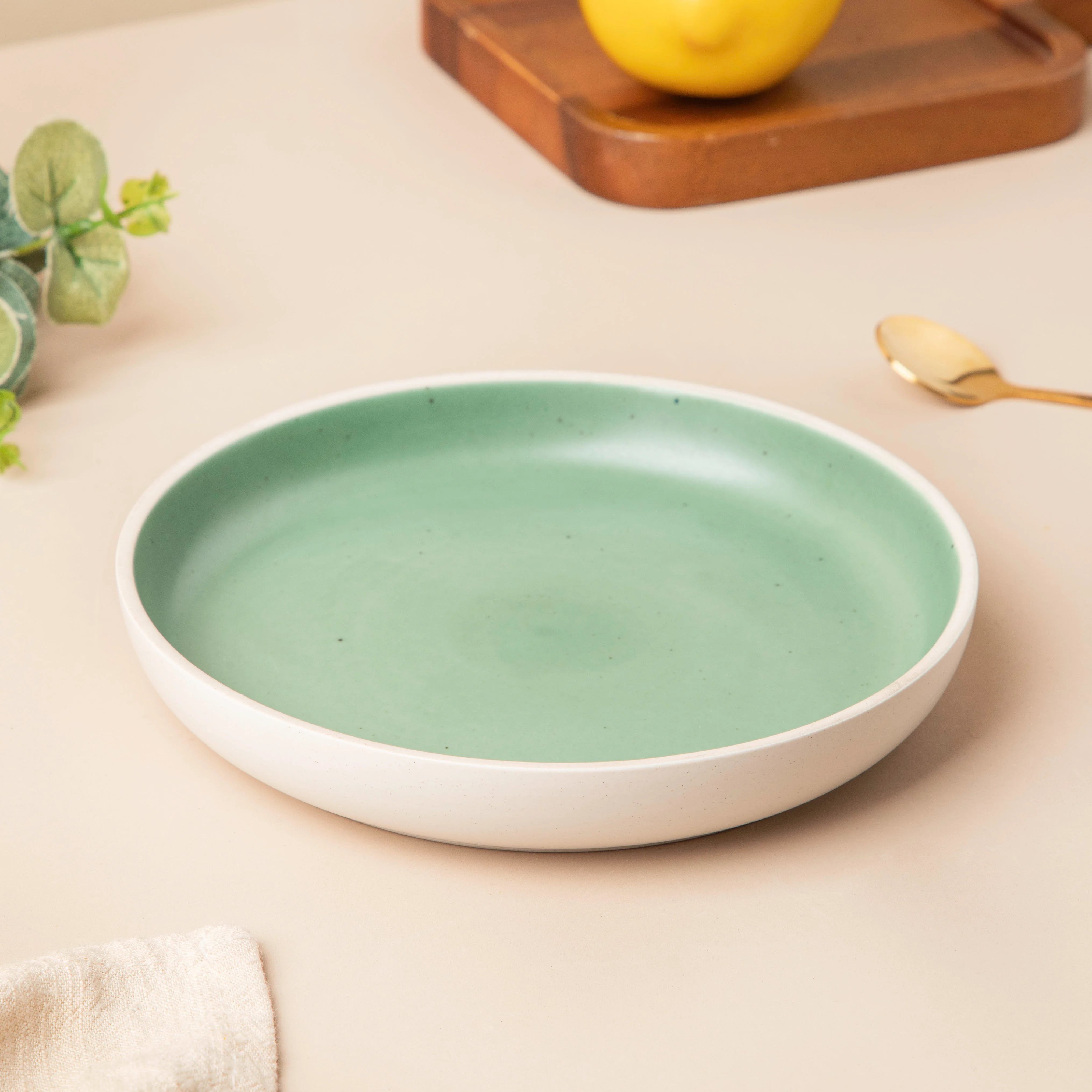 Muted Green Snack Plate 6.5 Inch - Image 2