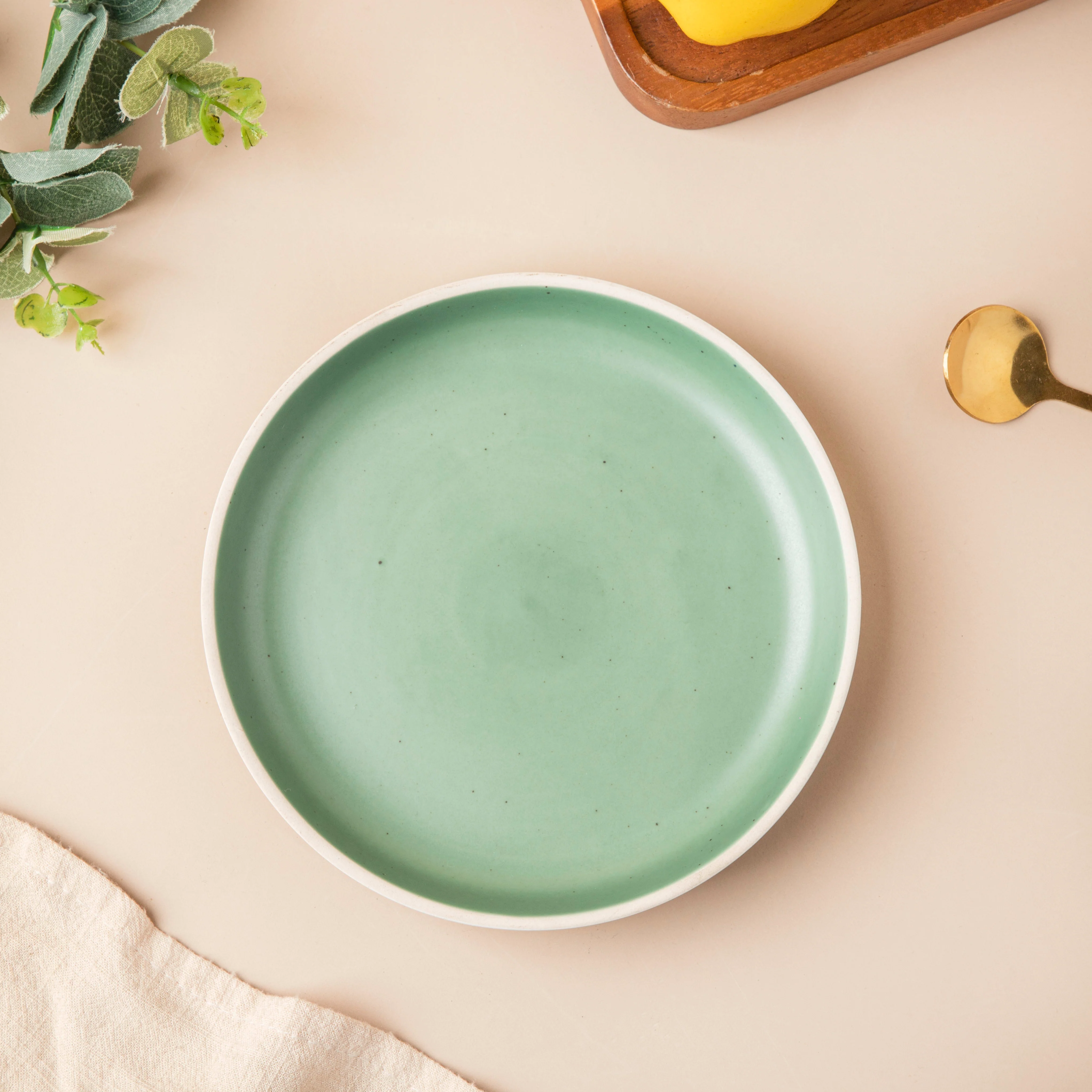 Muted Green Snack Plate 6.5 Inch - Image 5