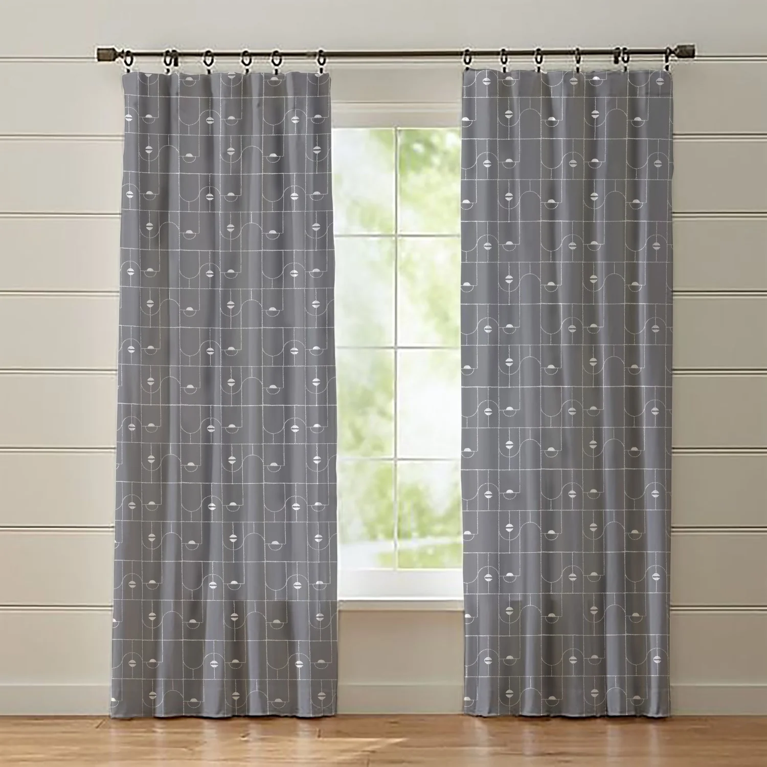 Mystic Grey Embroidered Door Curtain Set Of 2 84x54 Inch - Image 9