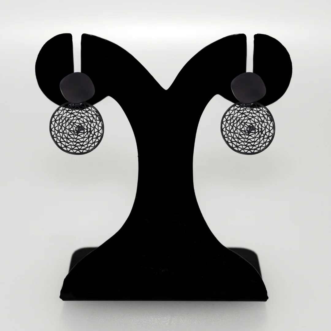 Mystical Mesh Black Drop Earrings - Image 6
