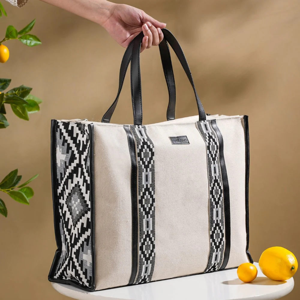 Nahua Canvas Magazine Tote Bag Set Of 2 - Image 8