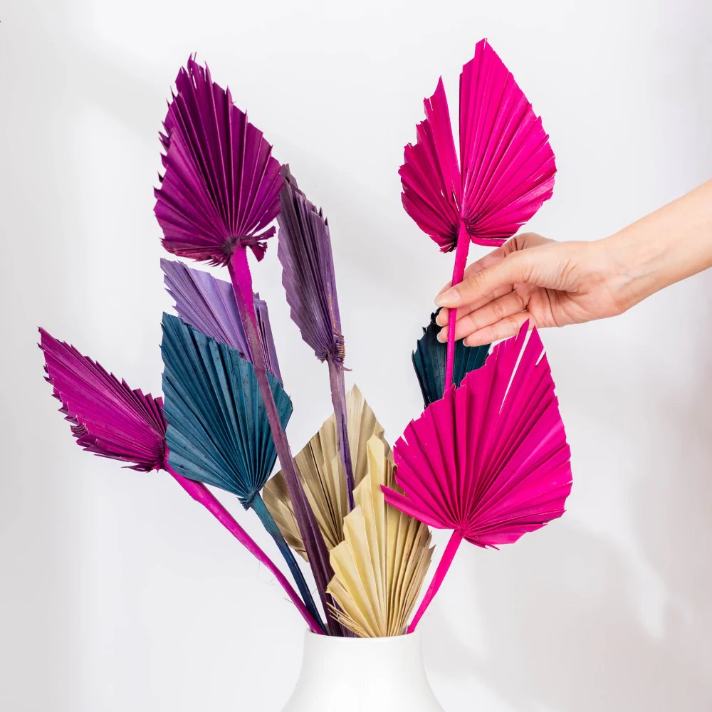 Natural Dried Palm Leaf Bunch 10 Sticks Multicolored - Image 3