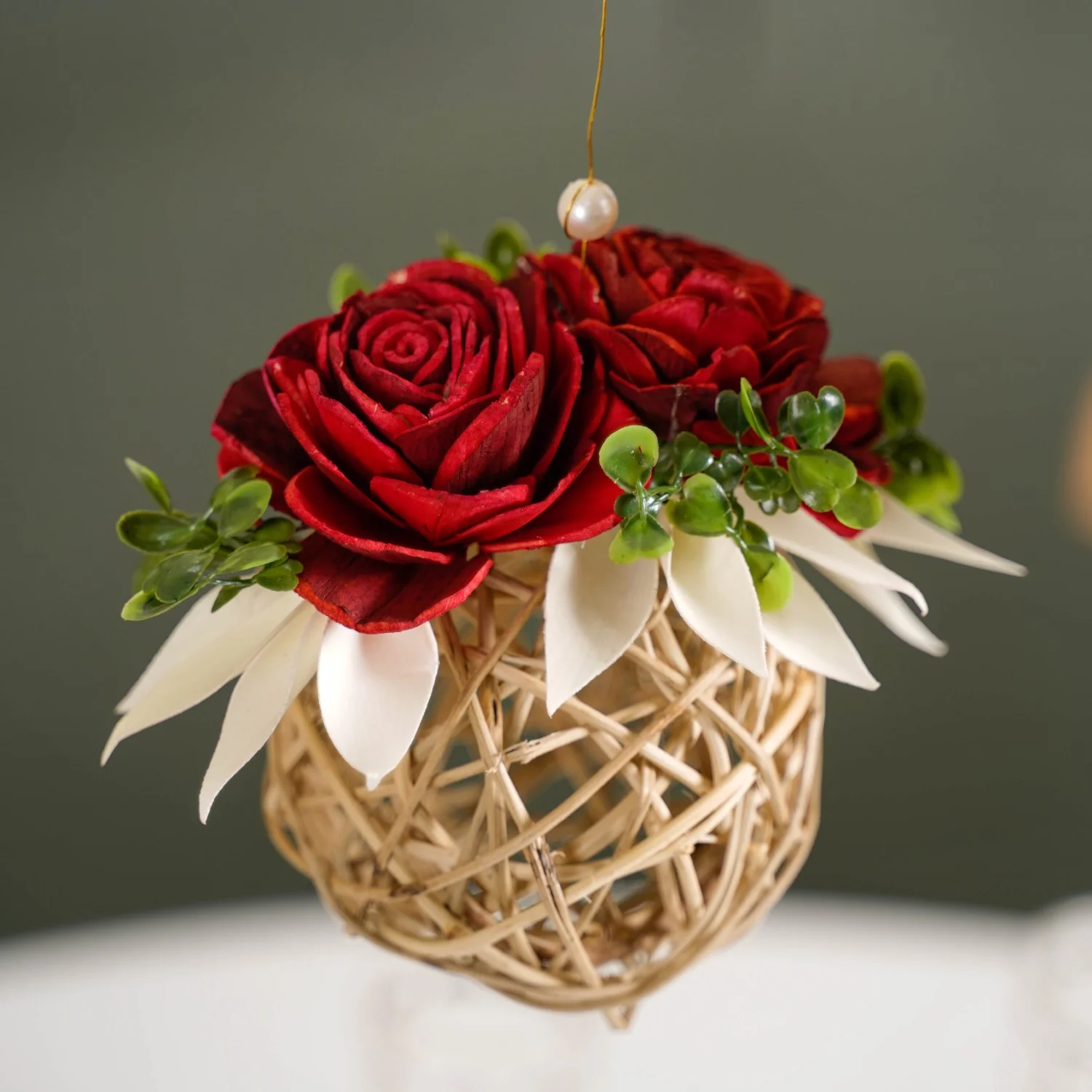 Natural Rose Rattan Wall Hanging Set Of 12 - Image 6