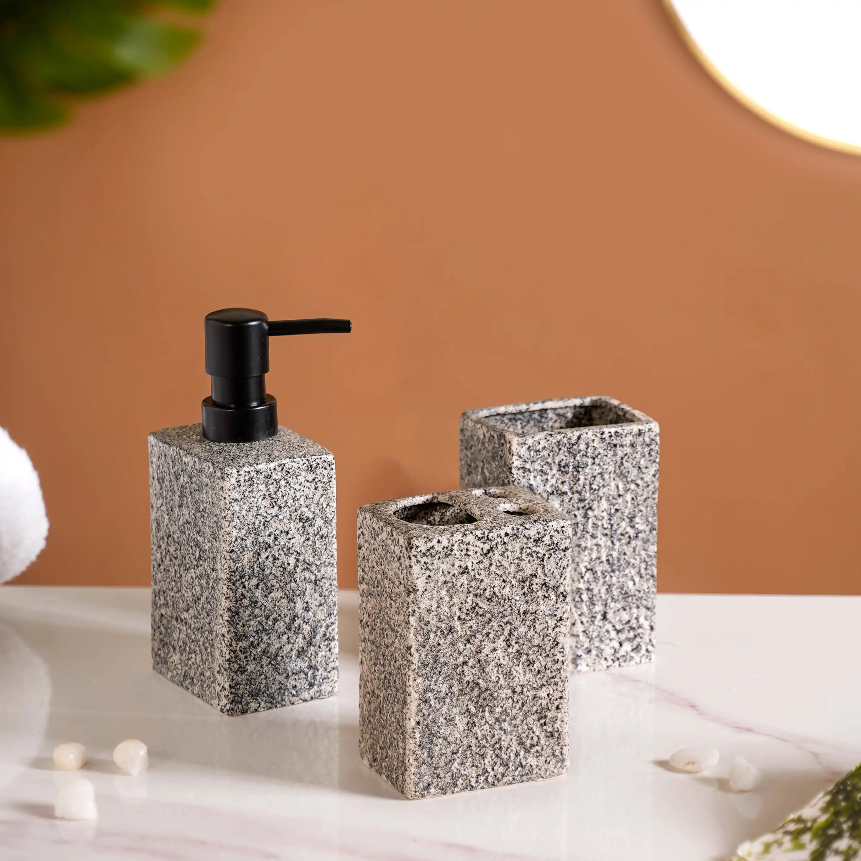 Natural Stone Textured Bathroom Set Of 3 - Image 3