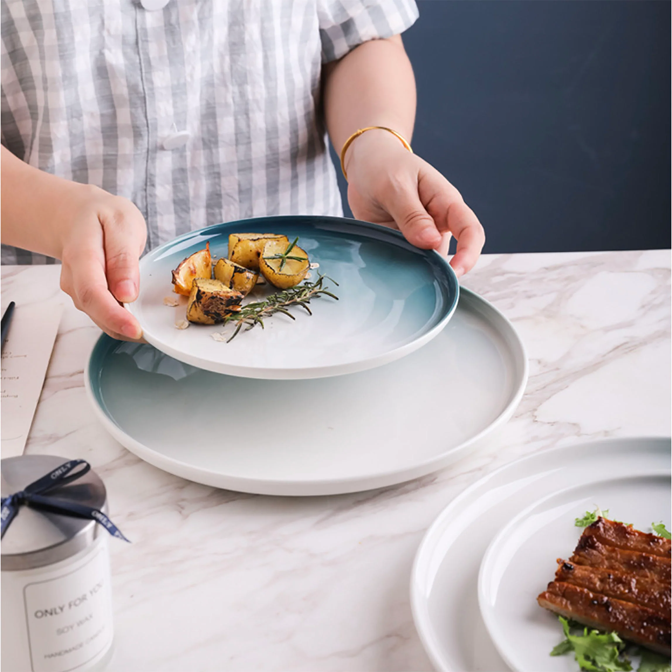 Navy Blue Dinner Plate - Image 11