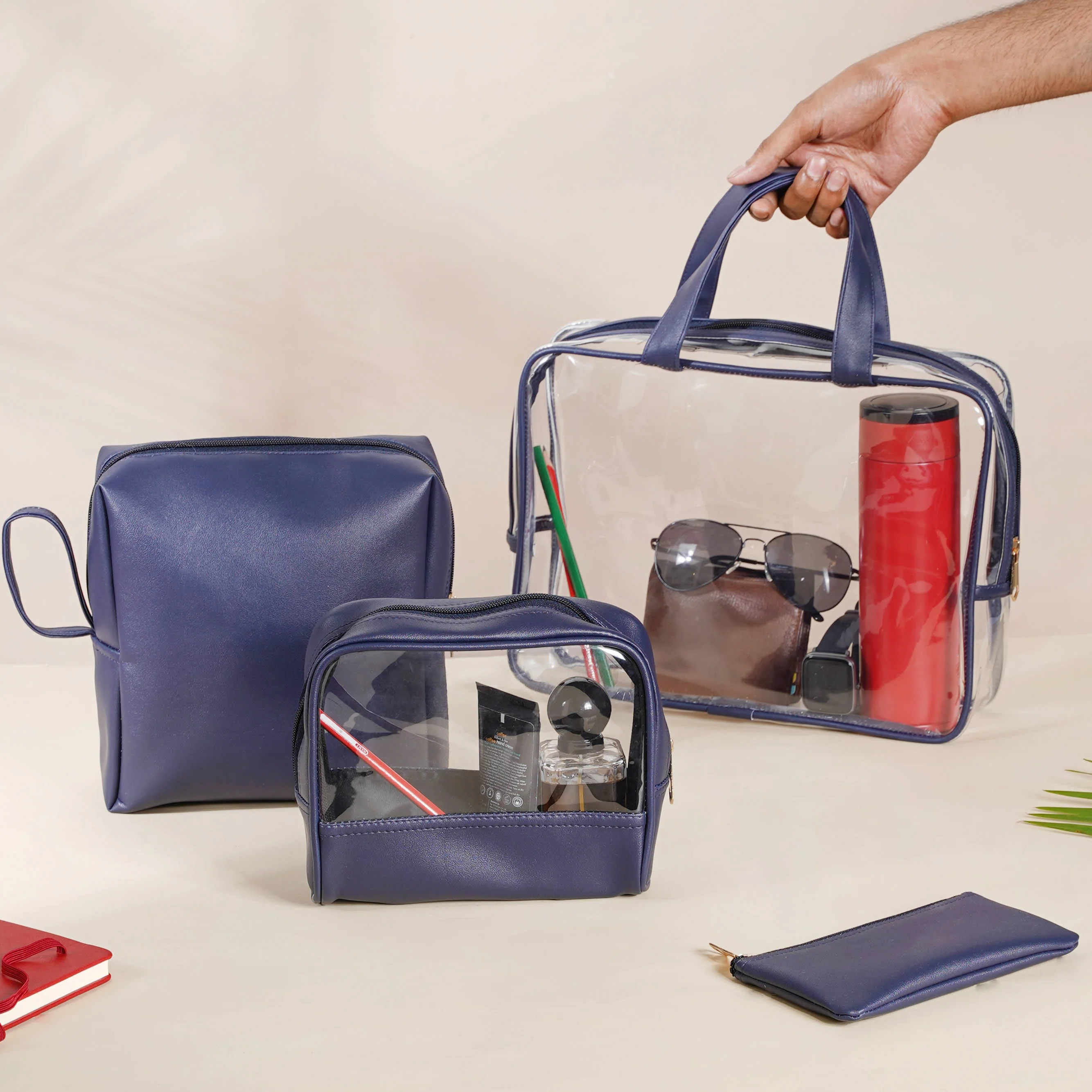 Navy Blue Travel Kit Set of 4 - Image 12