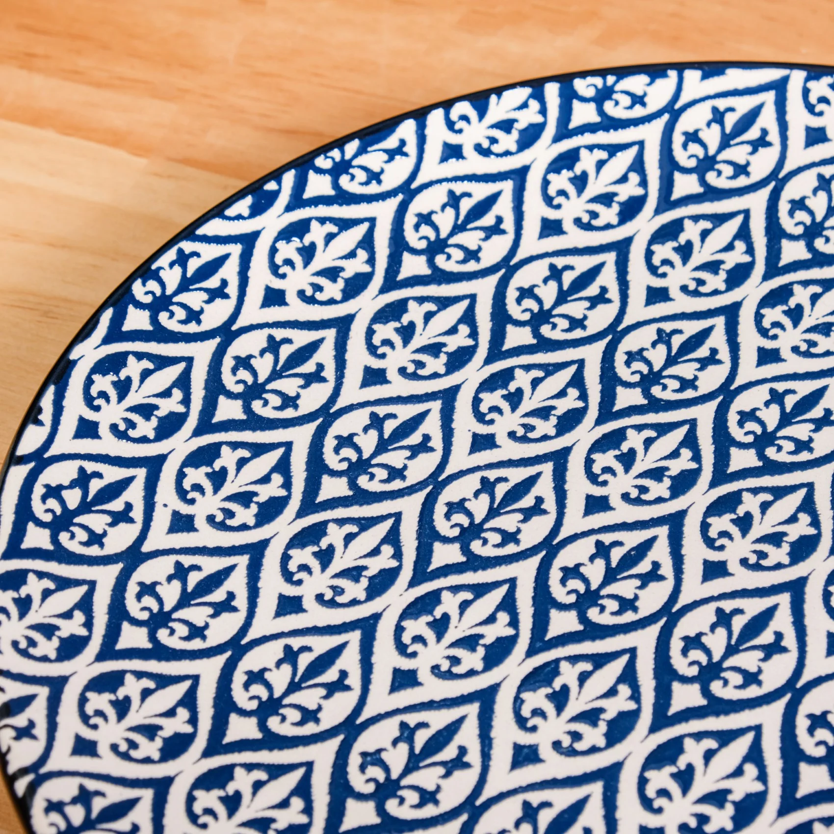 Navy Set Of 4 Baroque Ceramic Dinner Plate 11 Inch - Image 7