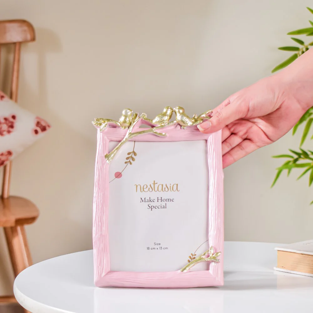 Nestling Birds Photo Frame Pink - Image 2