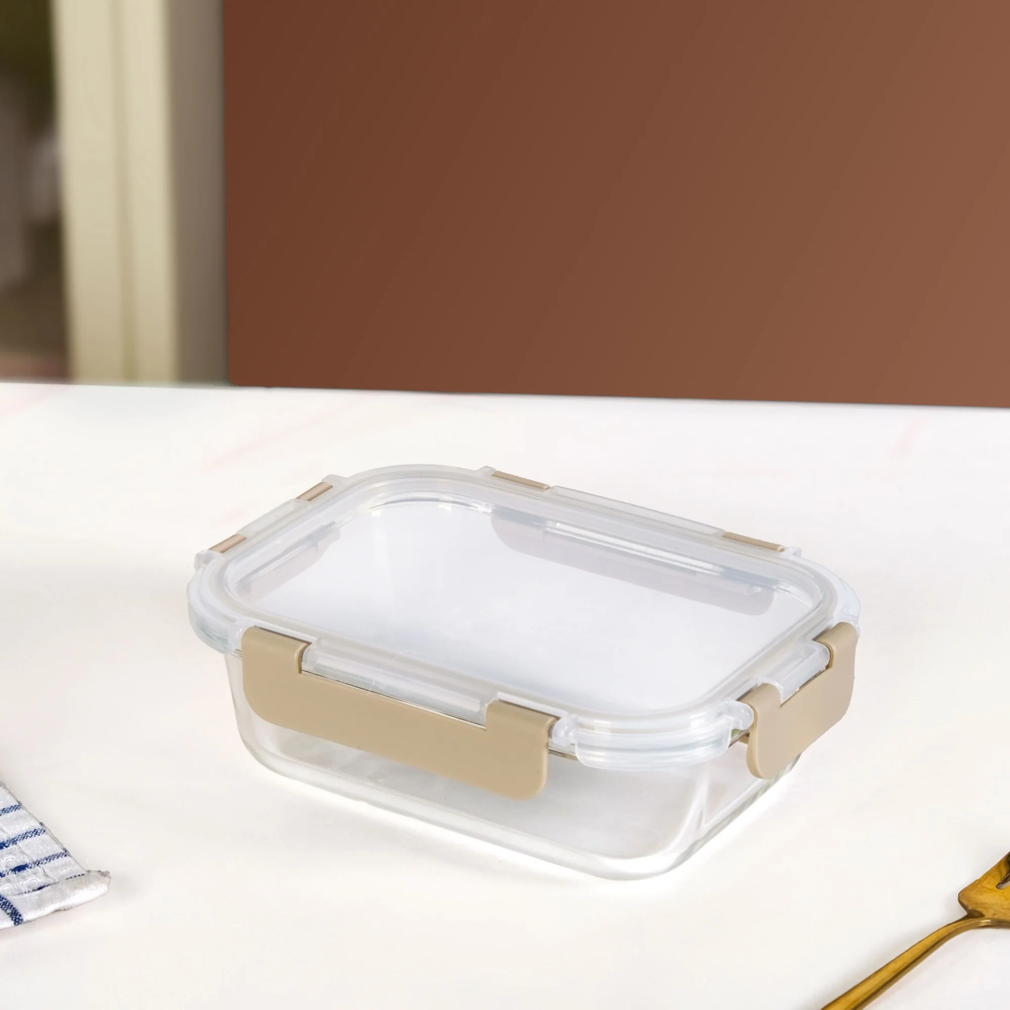 Nestro Lunch Box For Office Set Of 3 Beige S 370ml M 600ml L 100ml - Image 9
