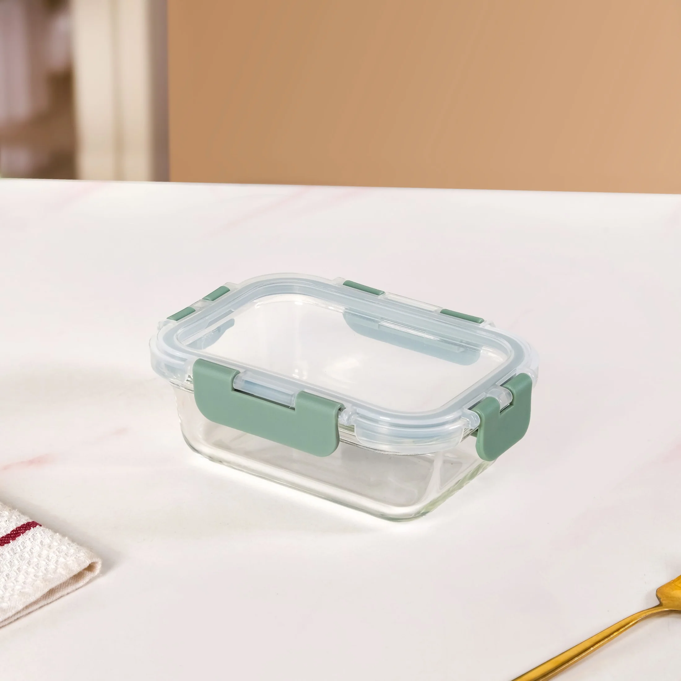 Nestro Microwave Safe Airtight Storage Box Set Of 3 Green S 185ml M 370ml L 600ml - Image 9