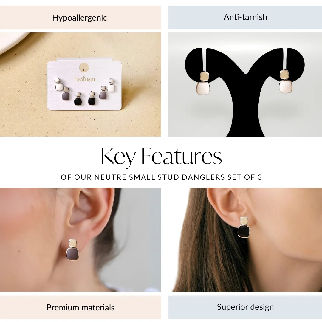 Neutre Small Stud Danglers Set Of 3 - Image 4