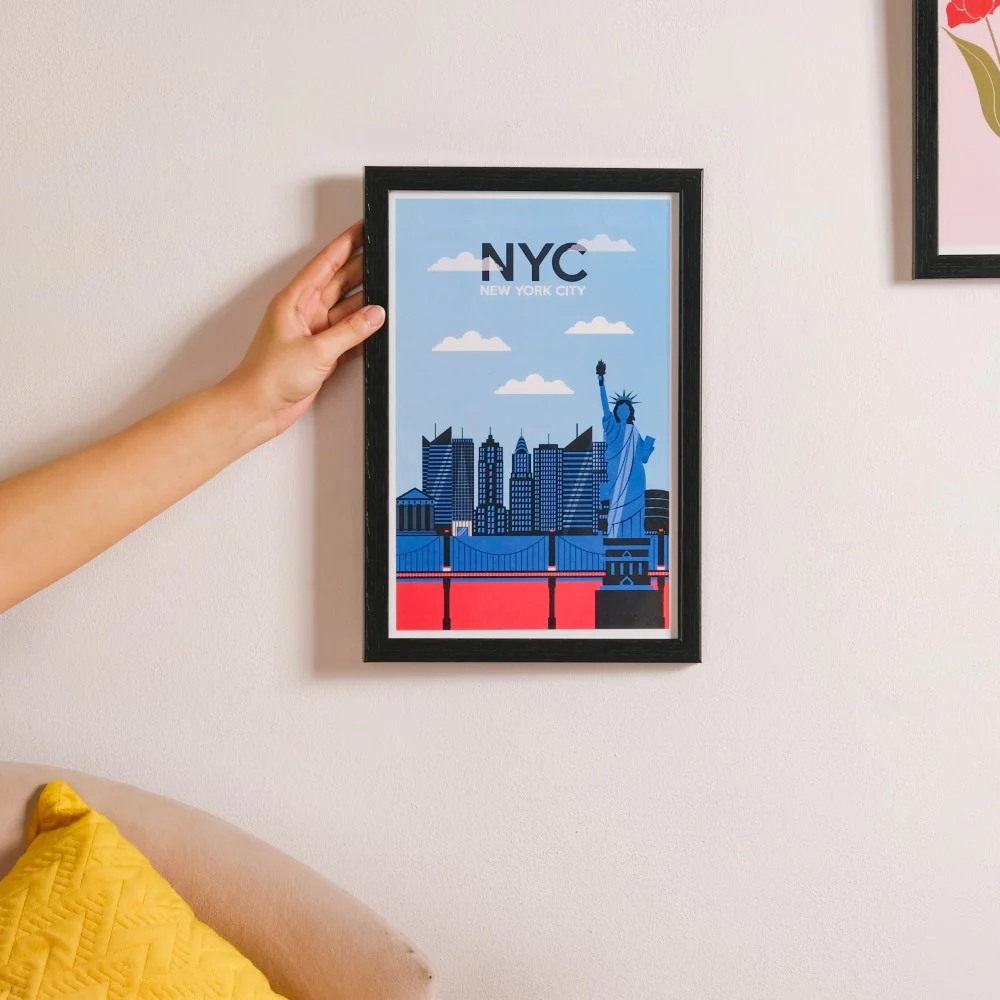 New York City Poster With Frame 13x9 Inch - Image 2
