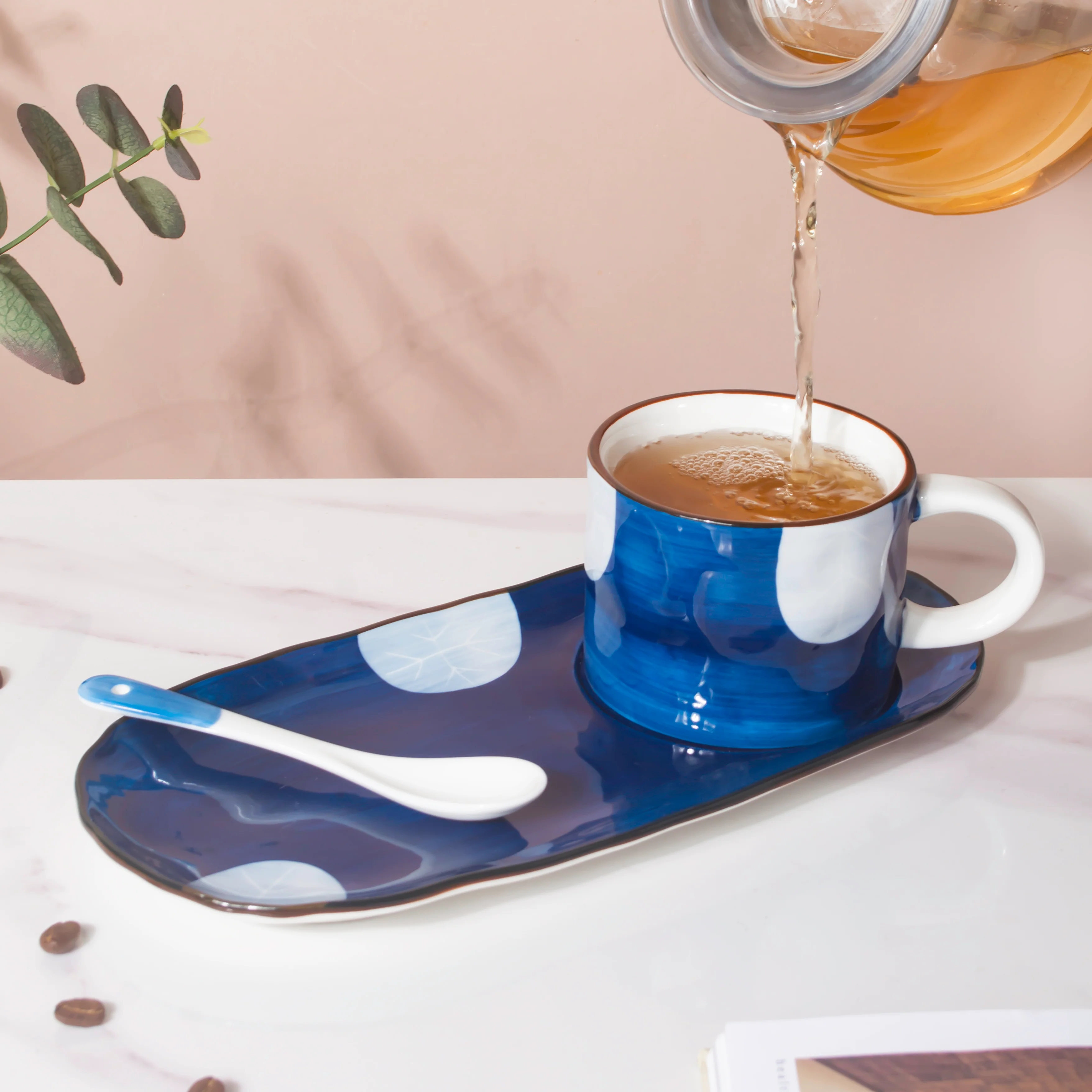 Nitori Tea Time Cup And Tray Set With Spoon - Image 2