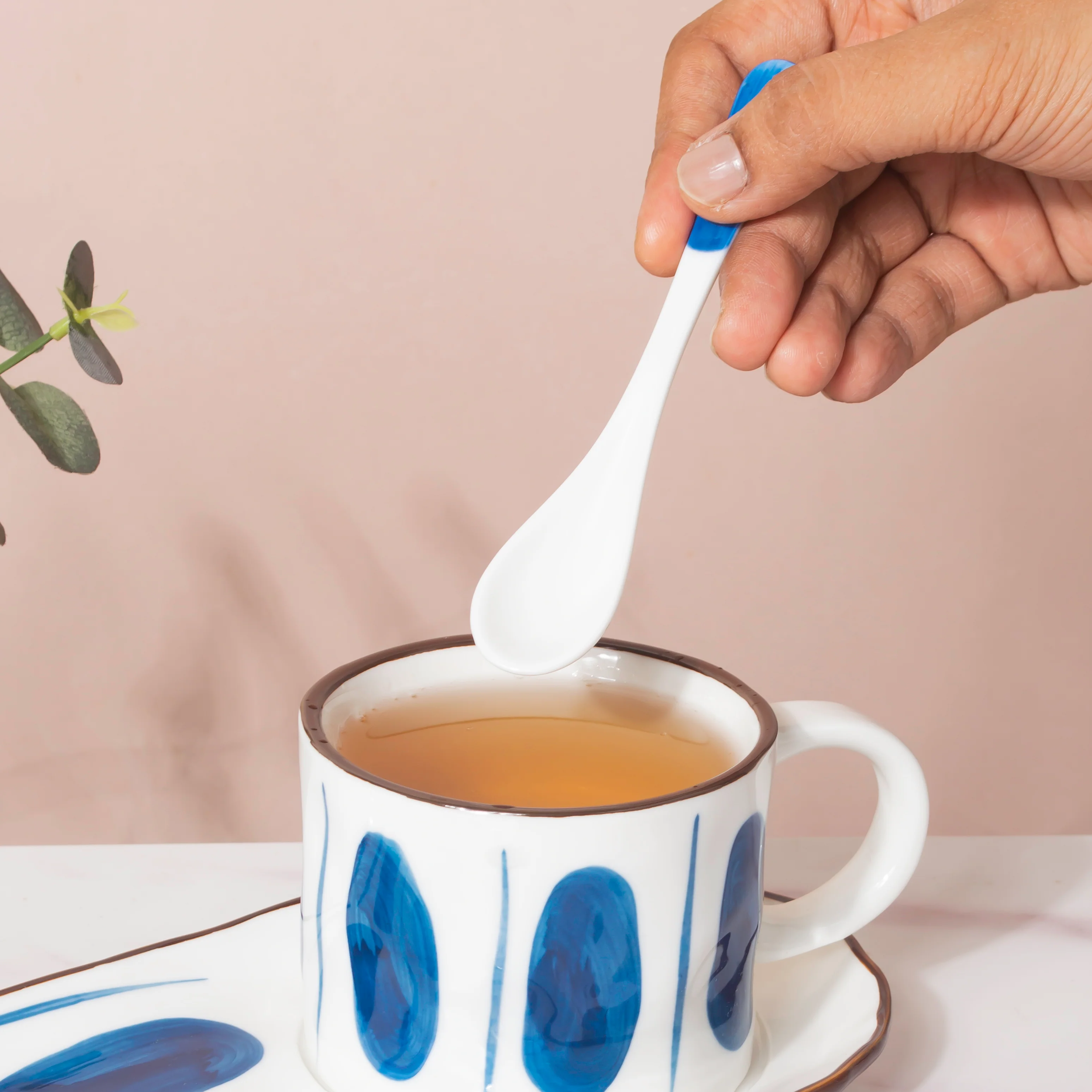 Nitori Teacup And Tray Set With Spoon - Image 3