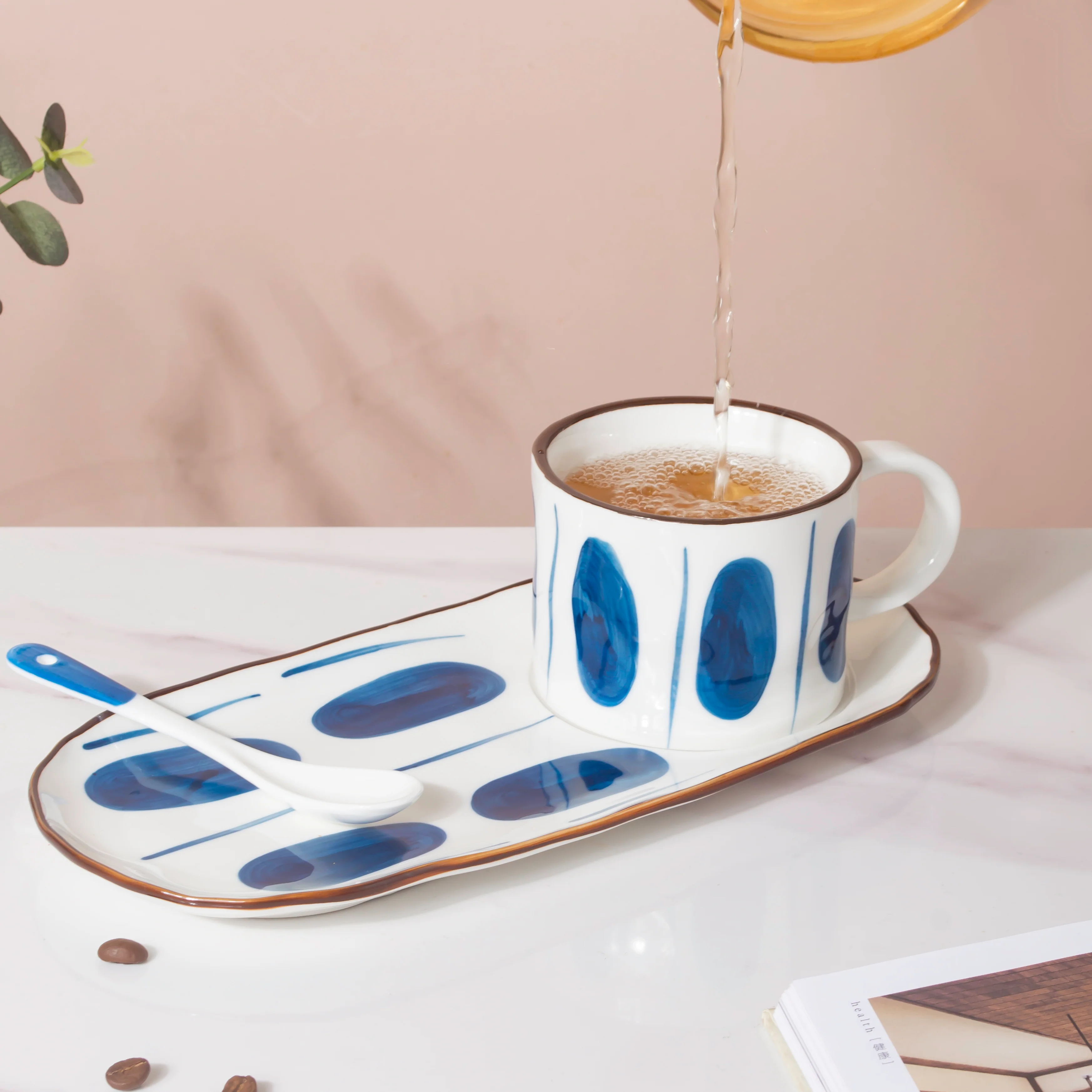 Nitori Teacup And Tray Set With Spoon - Image 4