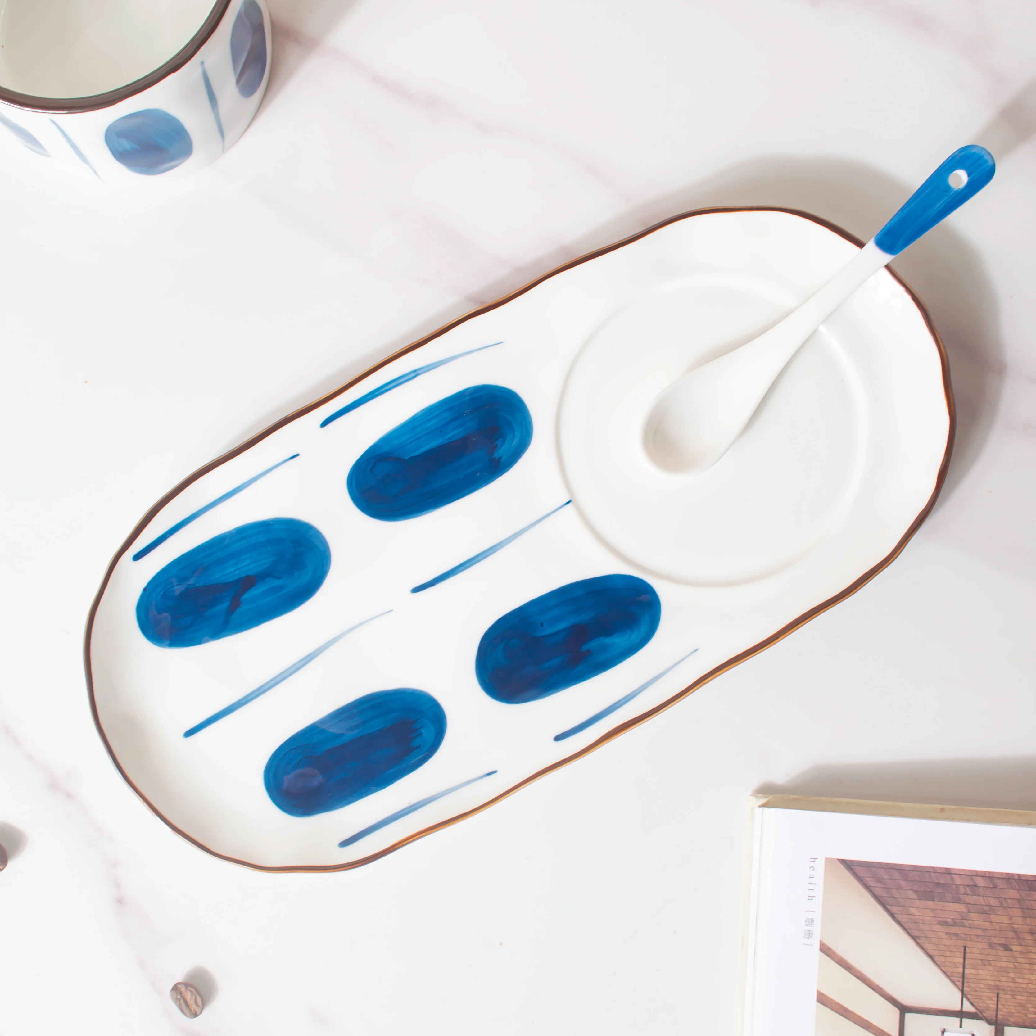 Nitori Teacup And Tray Set With Spoon - Image 5
