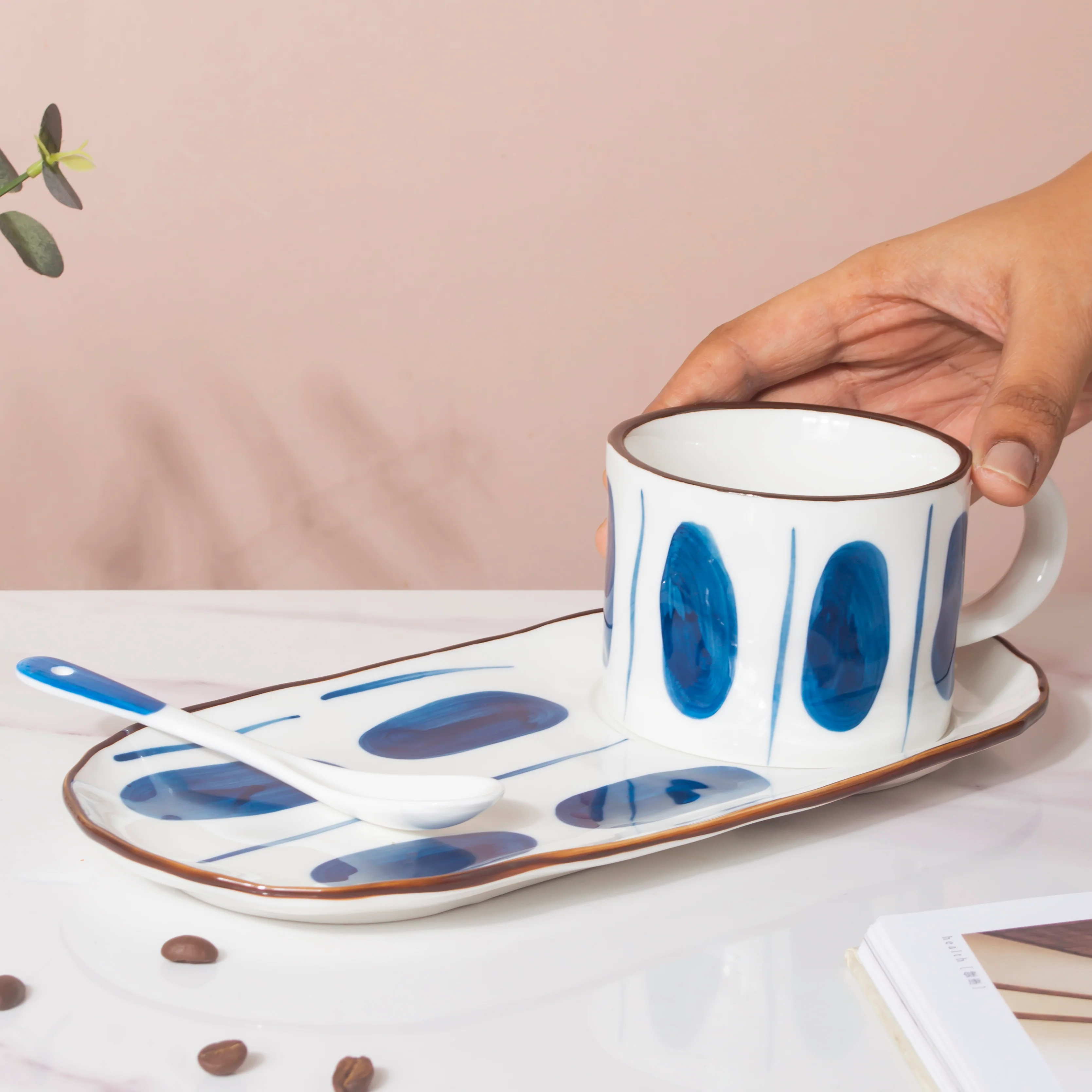Nitori Teacup And Tray Set With Spoon - Image 7