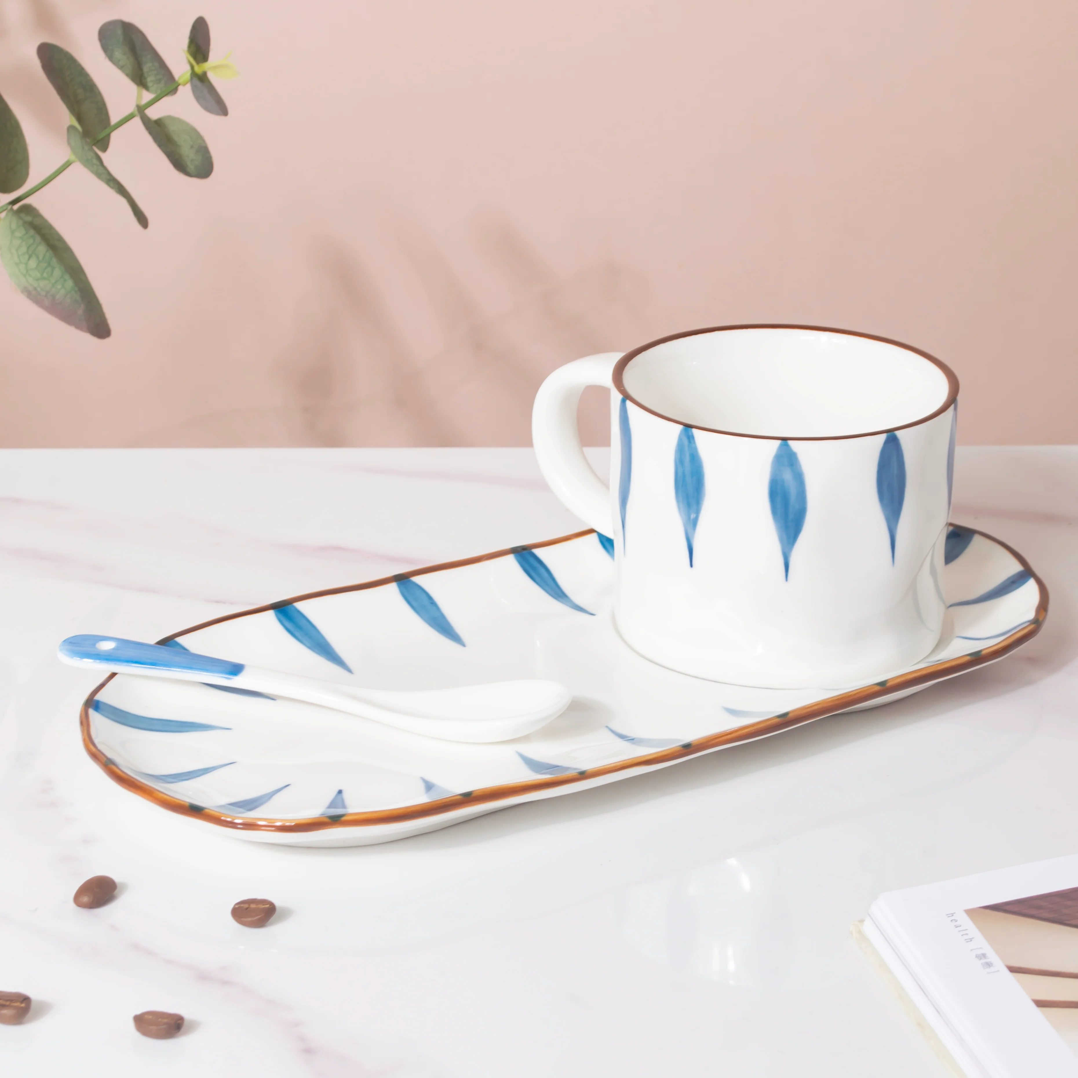 Nitori Teardrop Cup And Tray Set With Spoon - Image 10