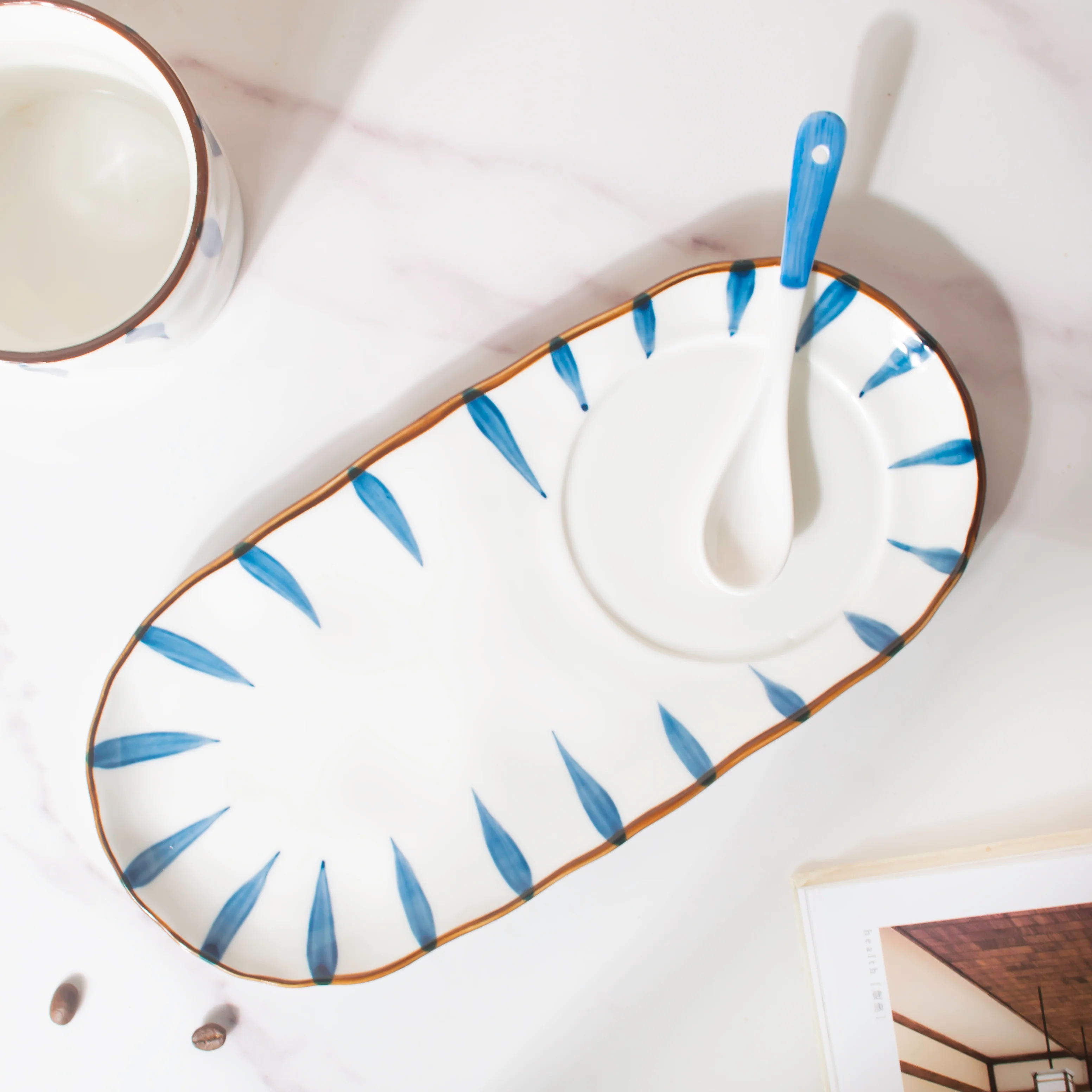 Nitori Teardrop Cup And Tray Set With Spoon - Image 6
