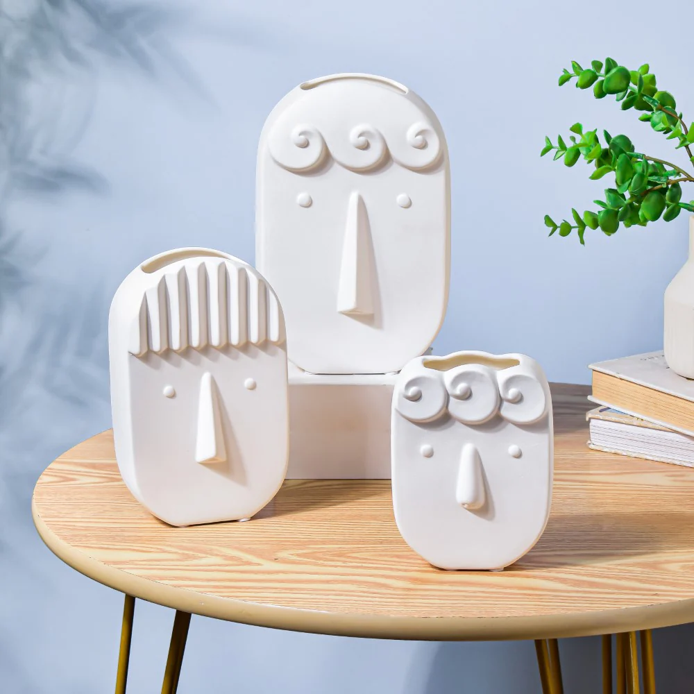 Nordic Ceramic Face Vase Medium - Image 8