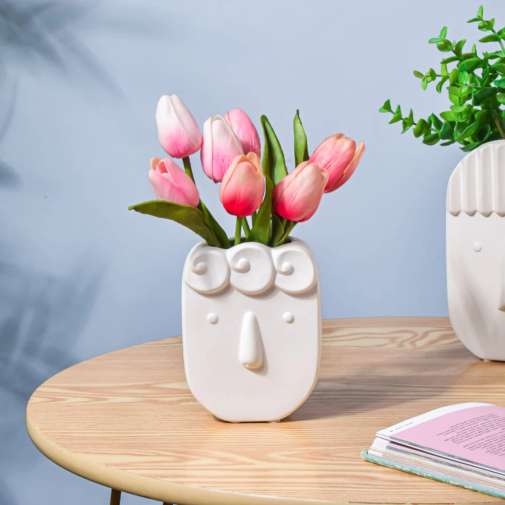 Nordic Ceramic Face Vase Small - Image 3