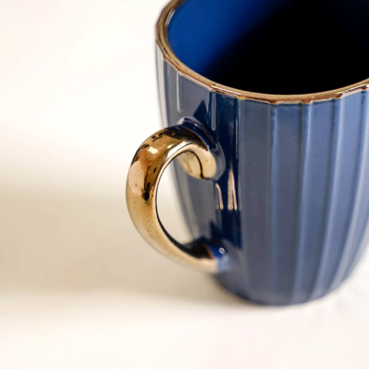 Nori Cup And Saucer Set Of 6 Blue With Gold Detail 250ml - Image 9