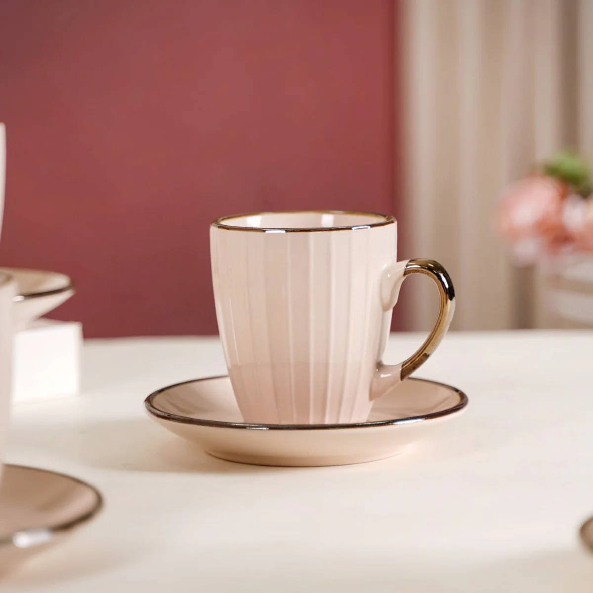 Nori Cup And Saucer Set Of 6 Linen White 250ml - Image 3