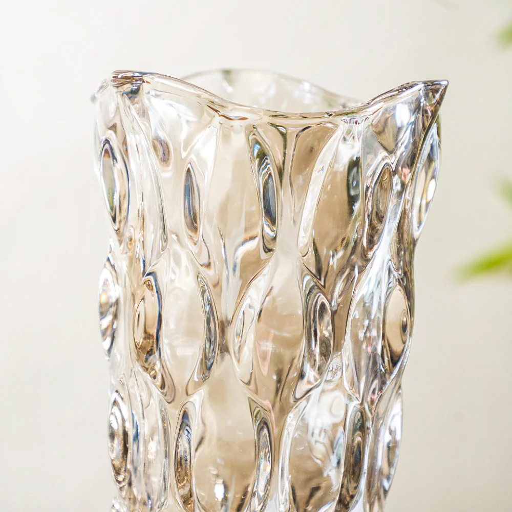 Oasis Crystal Glass Vase Amber Large 11 Inch - Image 4