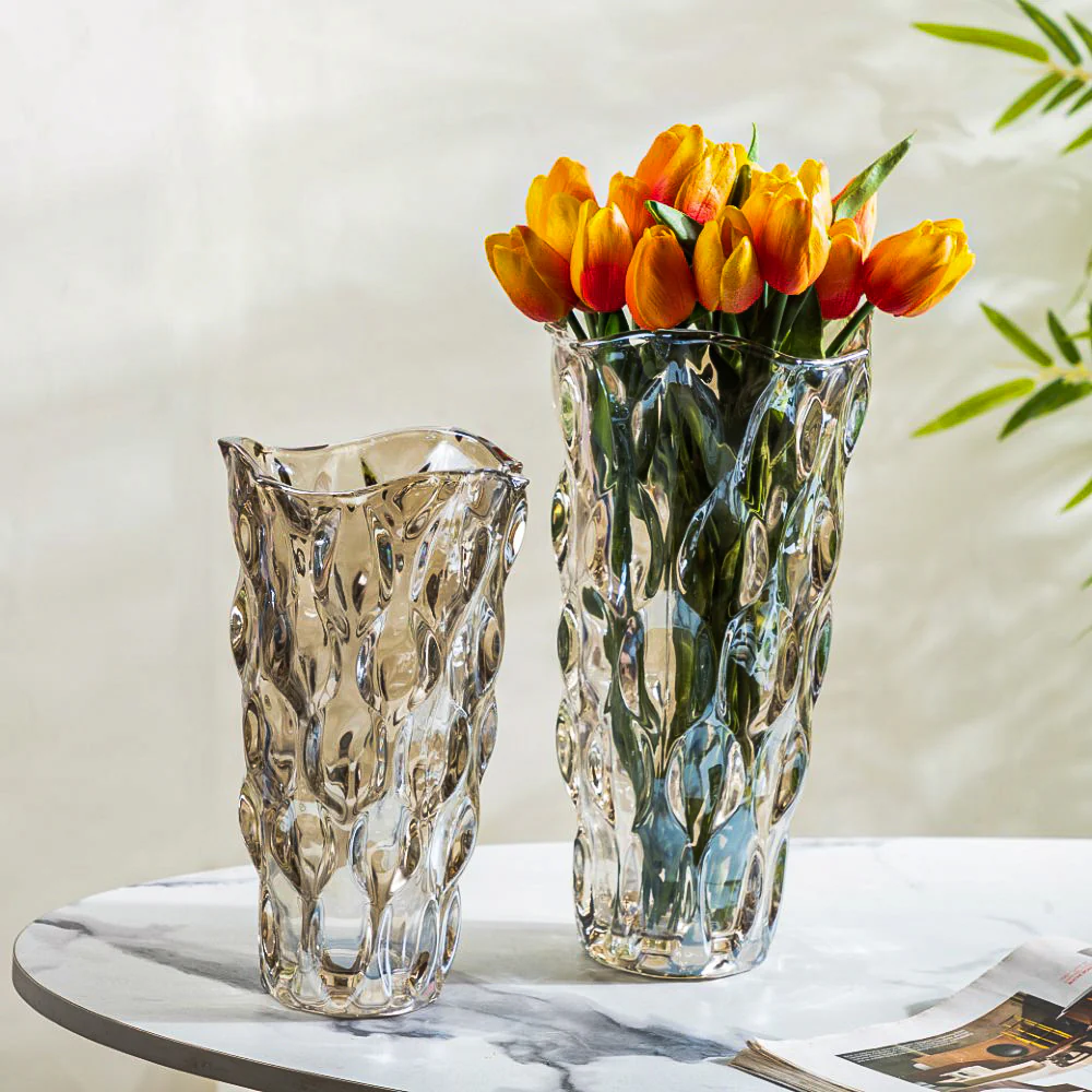 Oasis Crystal Glass Vase Amber Large 11 Inch - Image 6