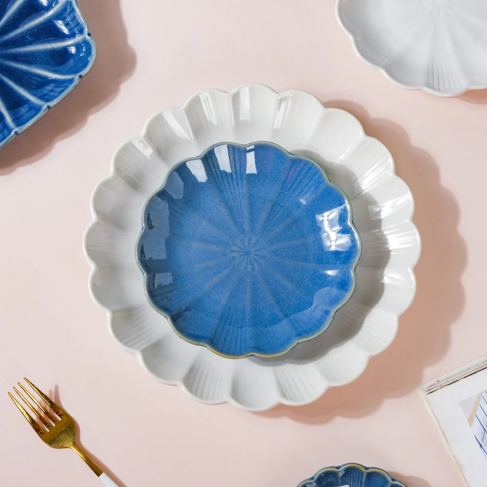 Ocean Blue and White 28 Piece Dinner Set For 6 - Image 3