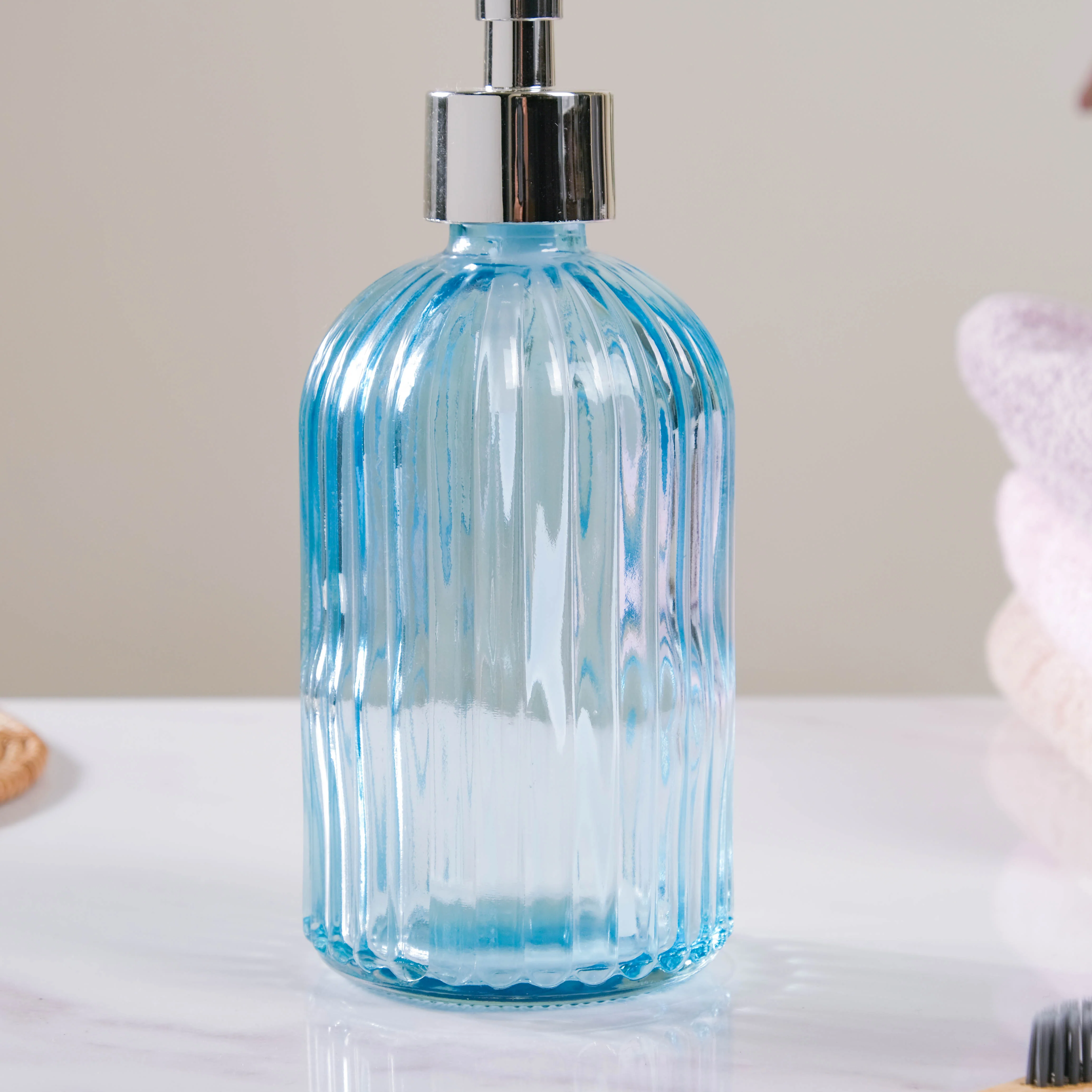 Ocean Blue Glass Dispenser With Nozzle - Image 3