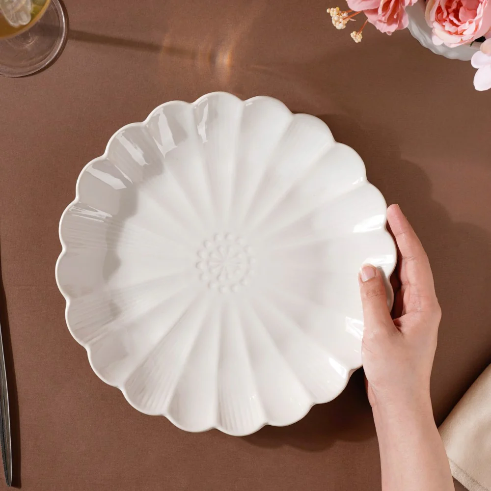 Ocean Ceramic Dinner Plate White 10 Inch - Image 2