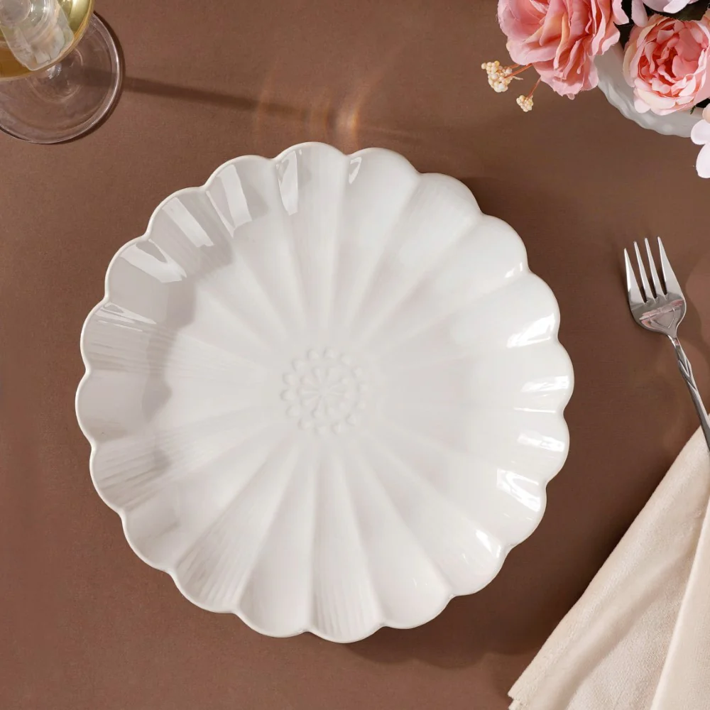 Ocean Ceramic Dinner Plate White 10 Inch - Image 5