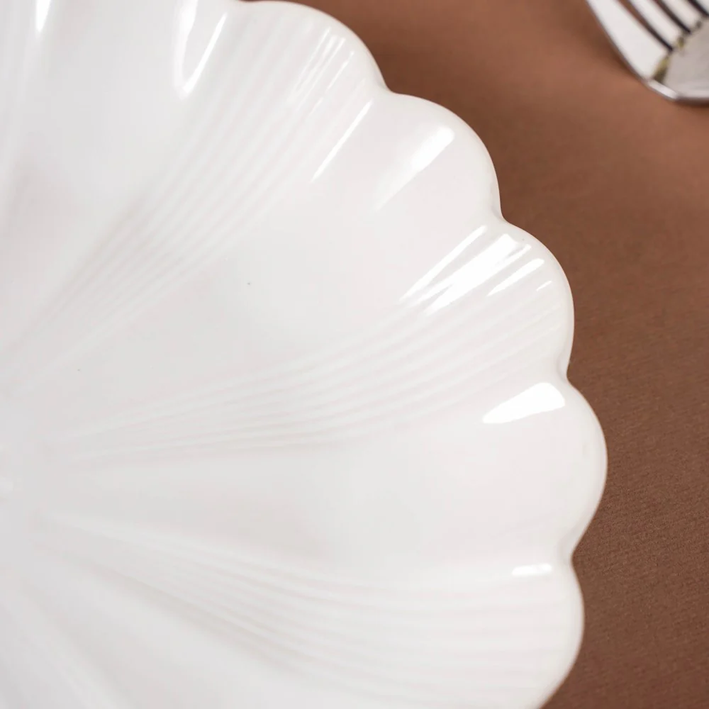 Ocean Ceramic Plate For Snacks 8 Inch White - Image 5