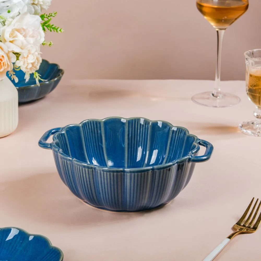 Ocean Serving Bowl with Handle Blue 600ml - Image 4