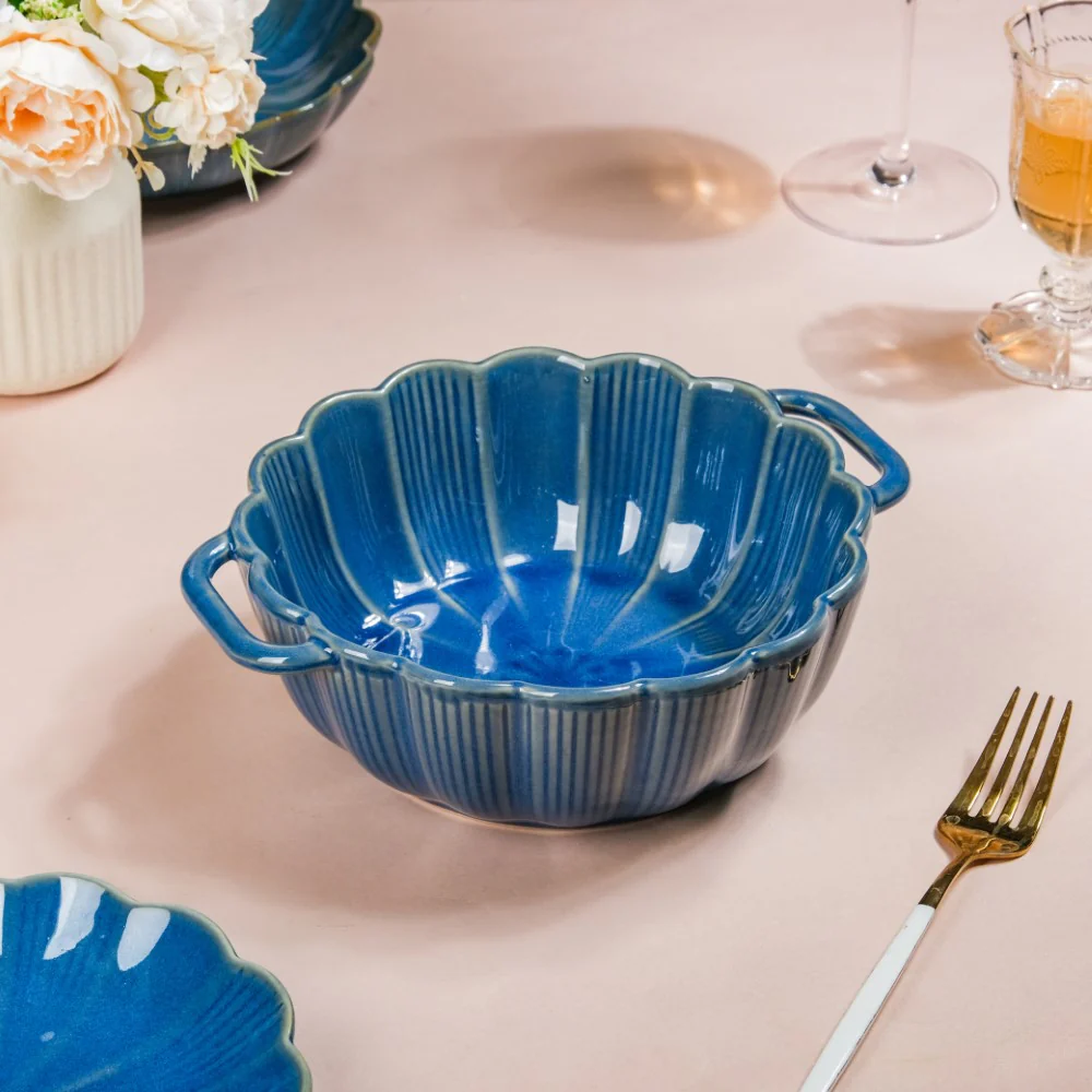 Ocean Serving Bowl with Handle Blue 600ml - Image 6