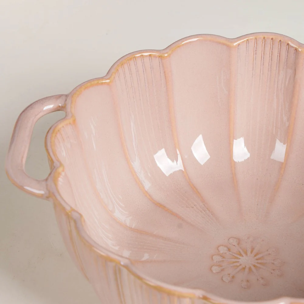 Ocean Serving Bowl with Handle Pink 600ml - Image 5