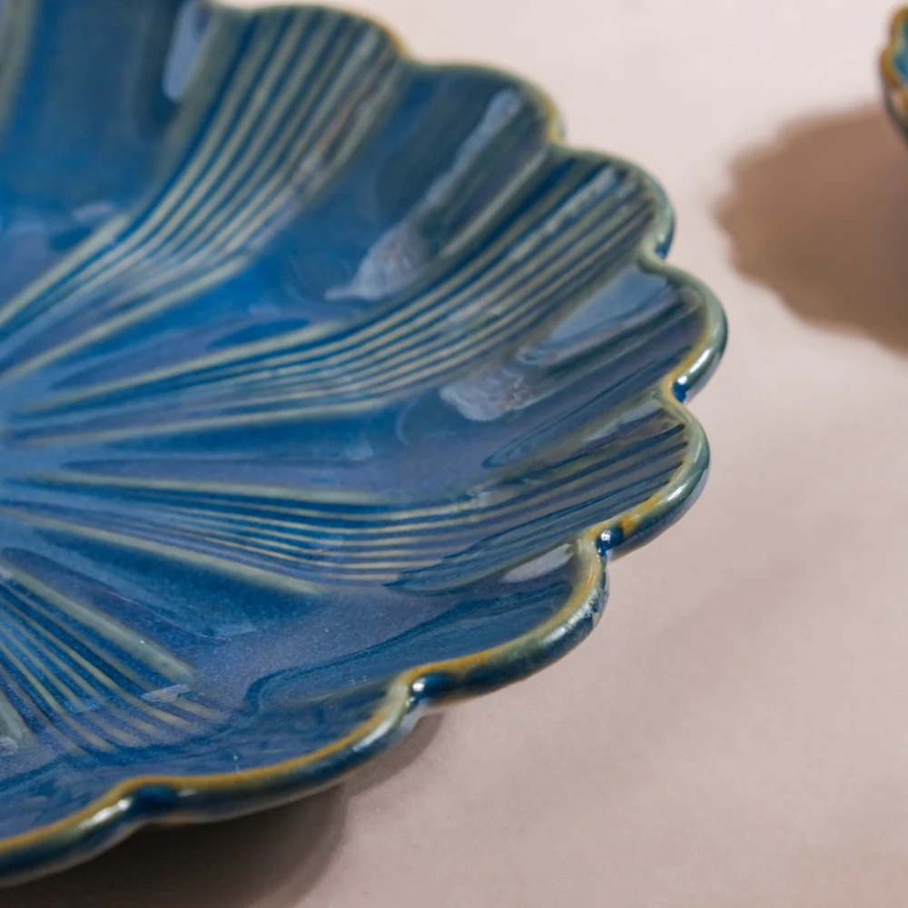 Ocean Ceramic Plate For Snacks 8 Inch Blue - Image 3