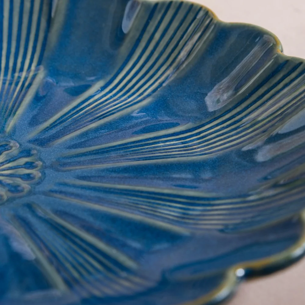 Ocean Ceramic Plate For Snacks 8 Inch Blue - Image 5