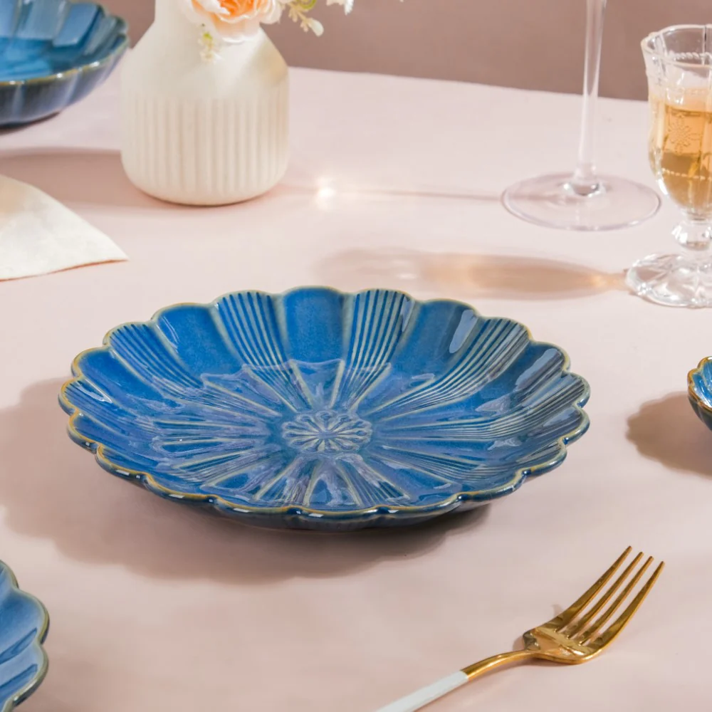 Ocean Ceramic Plate For Snacks 8 Inch Blue - Image 6